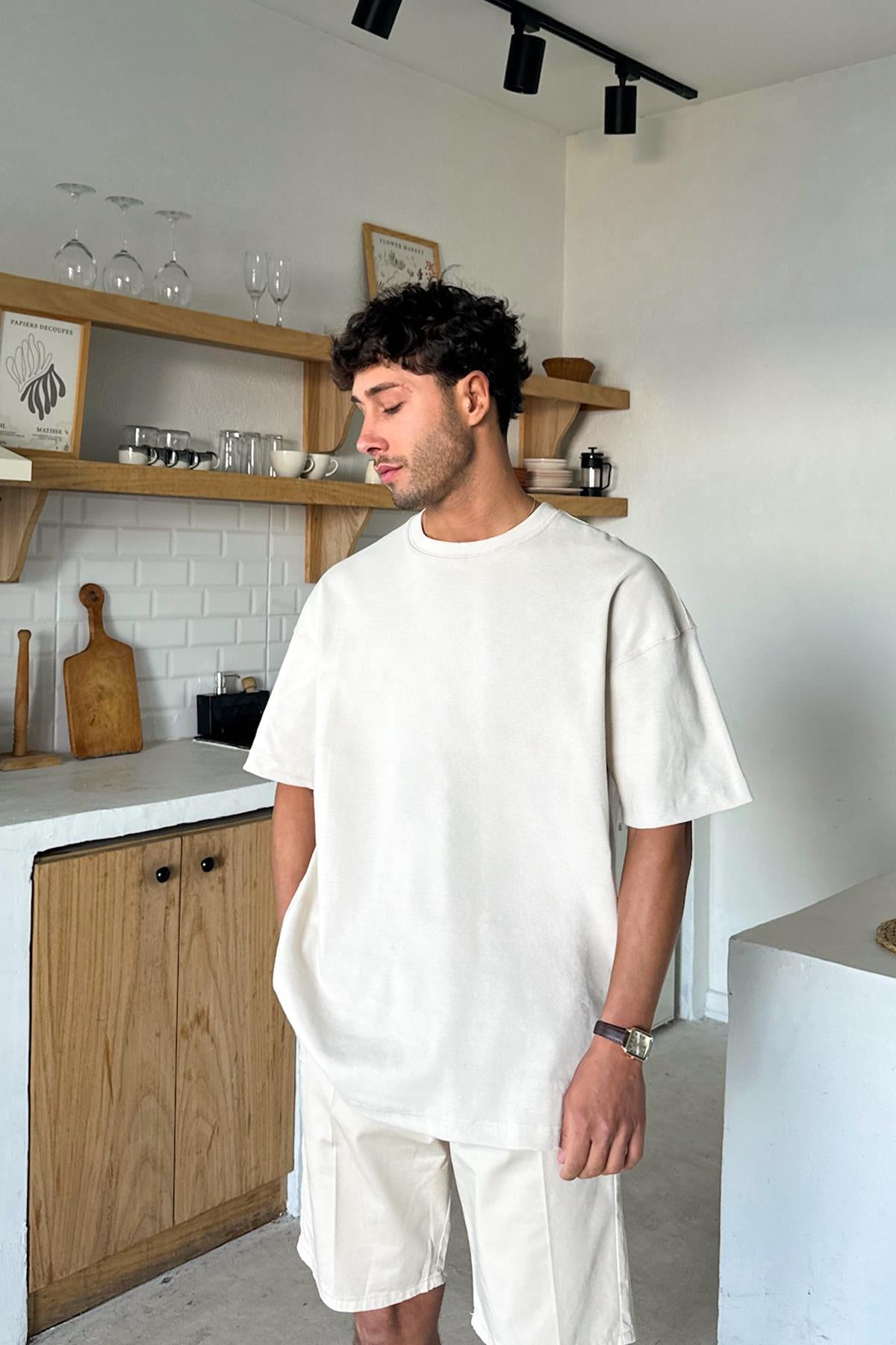 Basic Oversize T-Shirt Beige