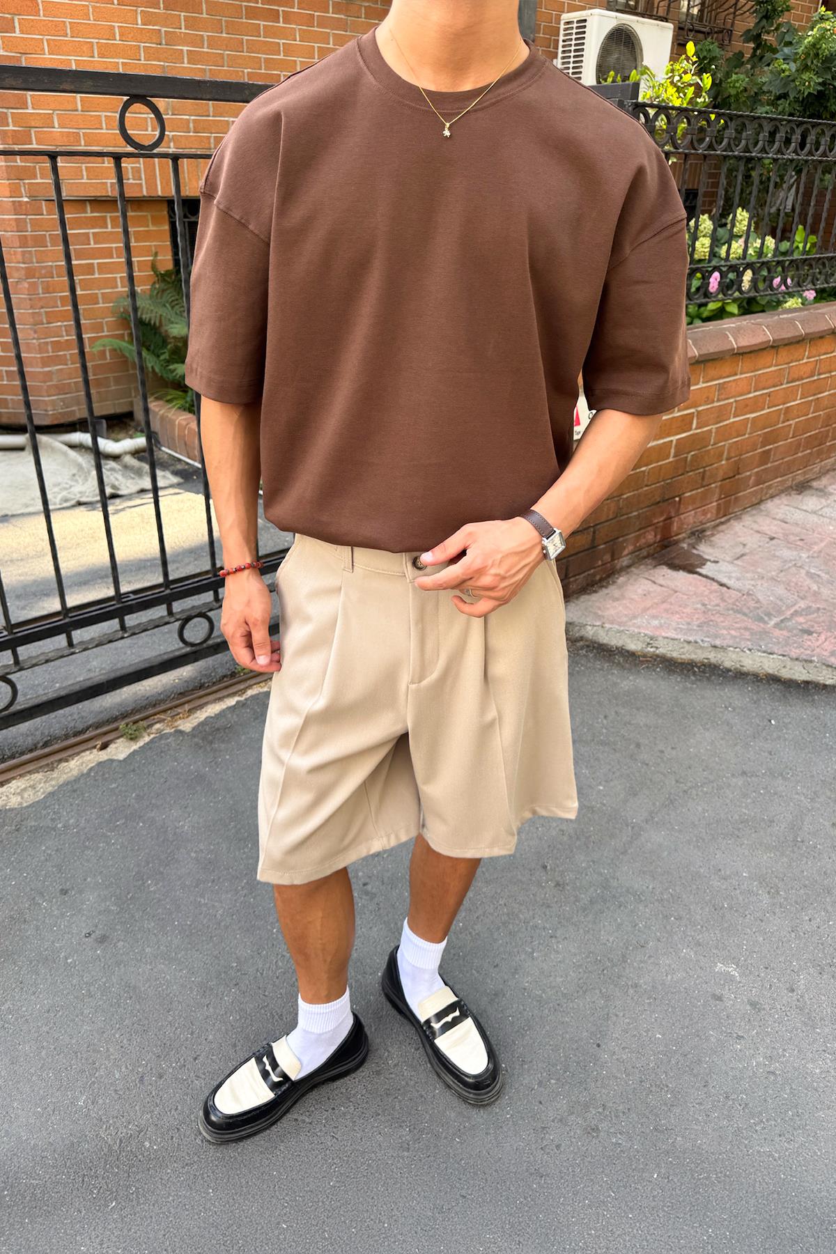 Basic Oversize T-Shirt Dark Brown