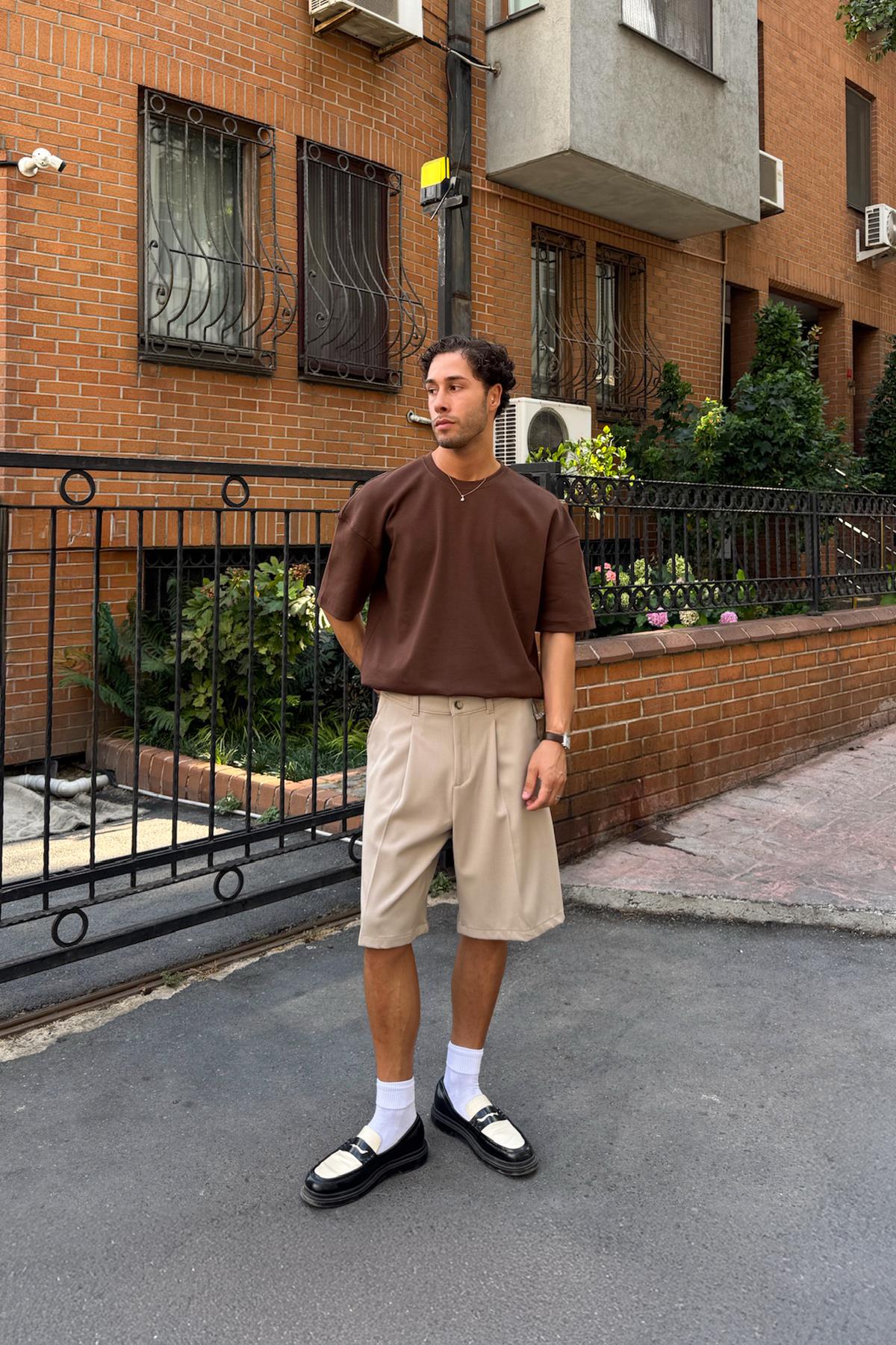 Basic Oversize T-Shirt Dark Brown