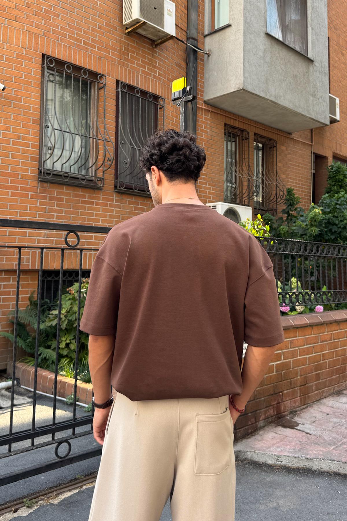 Basic Oversize T-Shirt Dark Brown