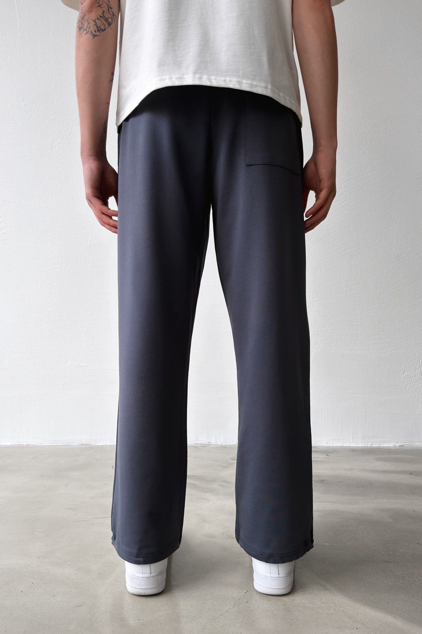 Basic Anthracite Sweatpants with Stopper Leg Stopper