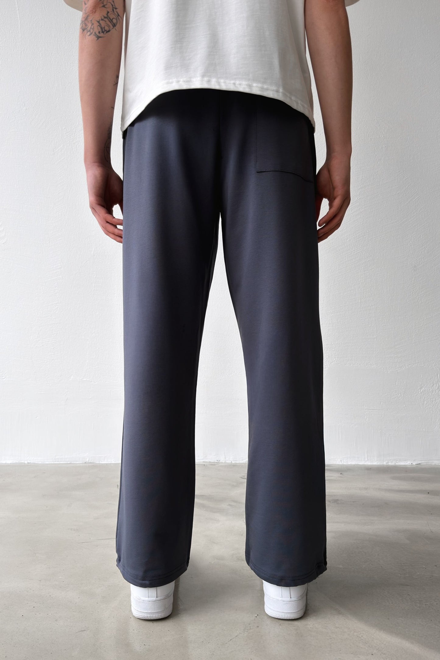 Basic Anthracite Sweatpants with Stopper Leg Stopper
