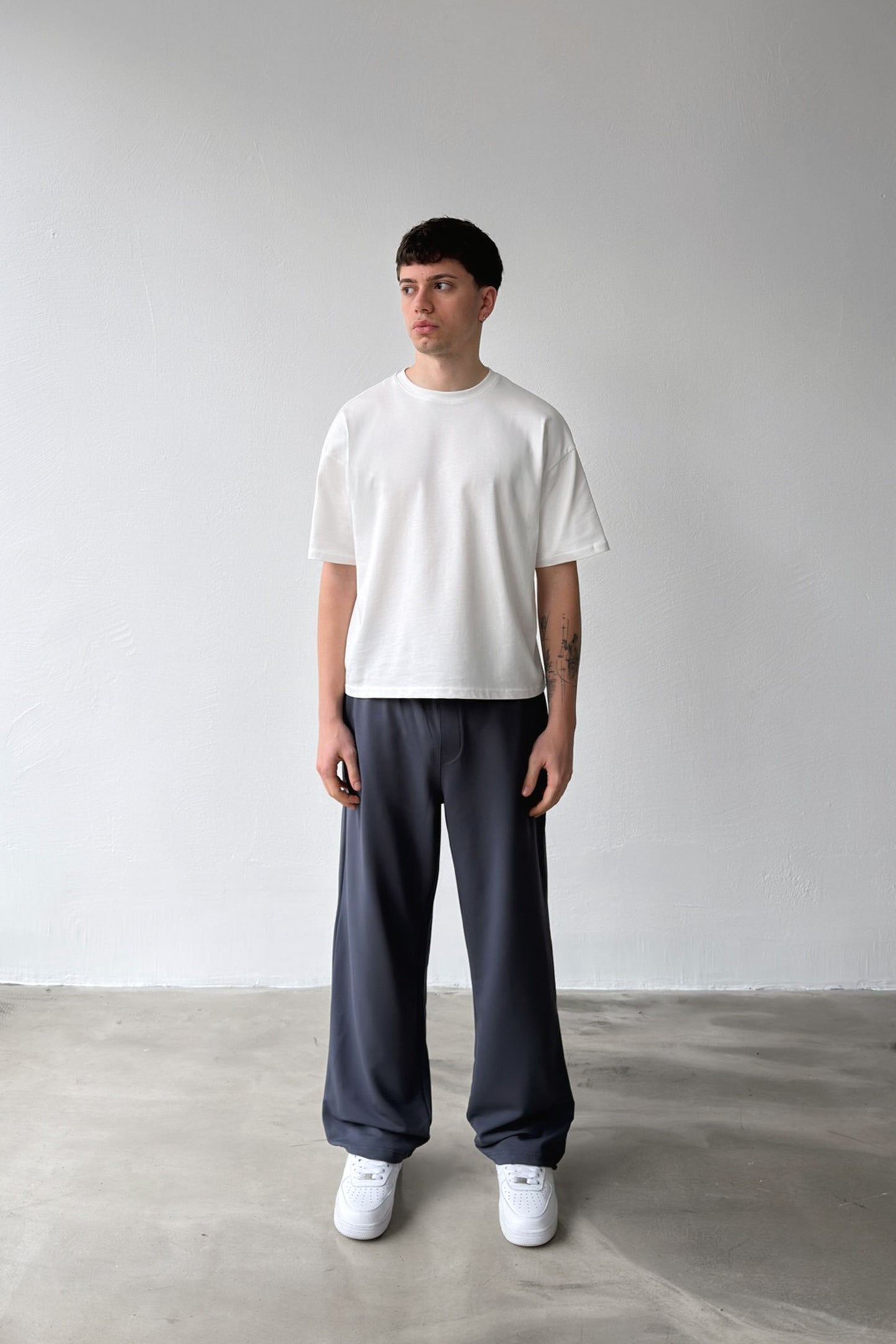Basic Anthracite Sweatpants with Stopper Leg Stopper