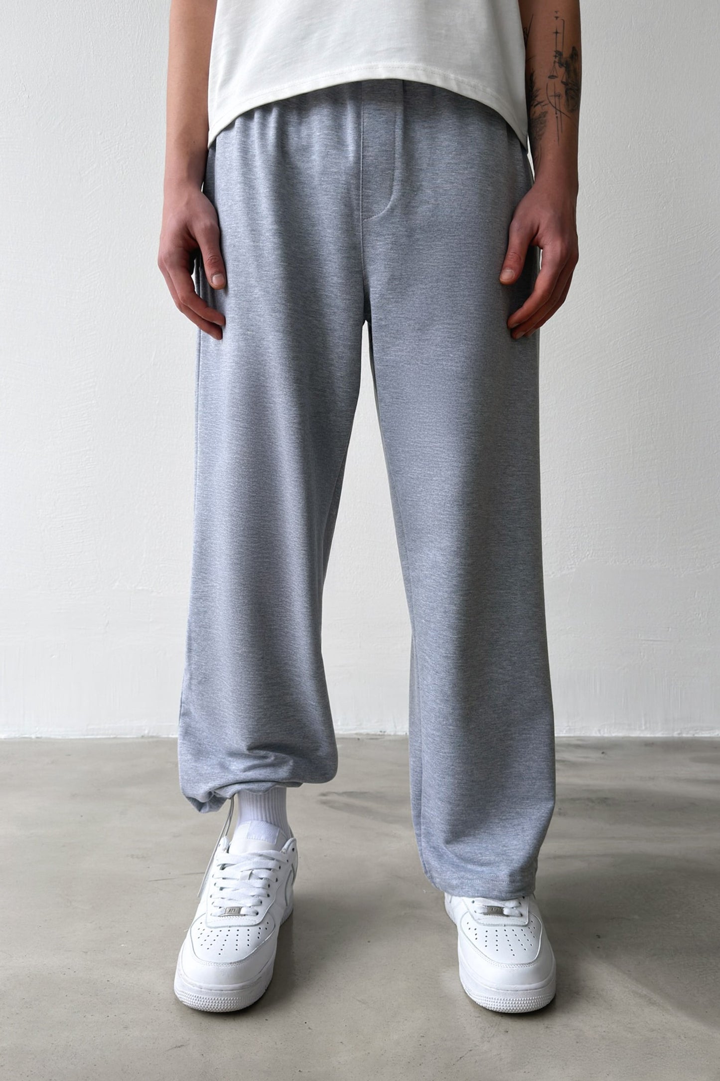 Basic Paça Stopper Grey Melange Sweatpants