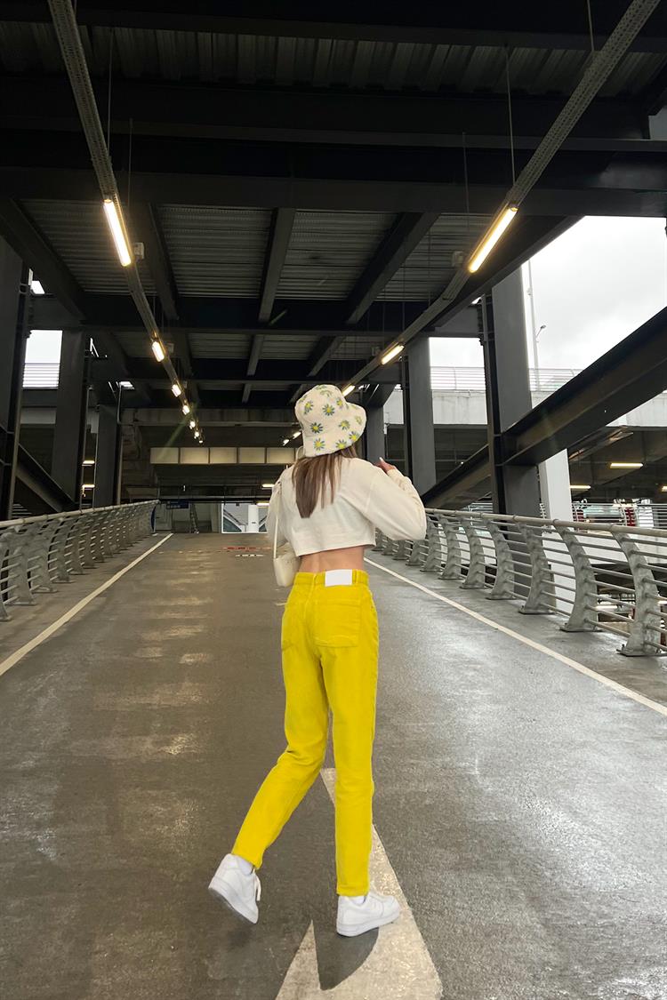 Basic Yellow Velvet Trousers