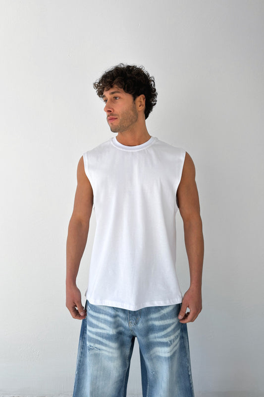 Basic White Sleeveless Tank Top
