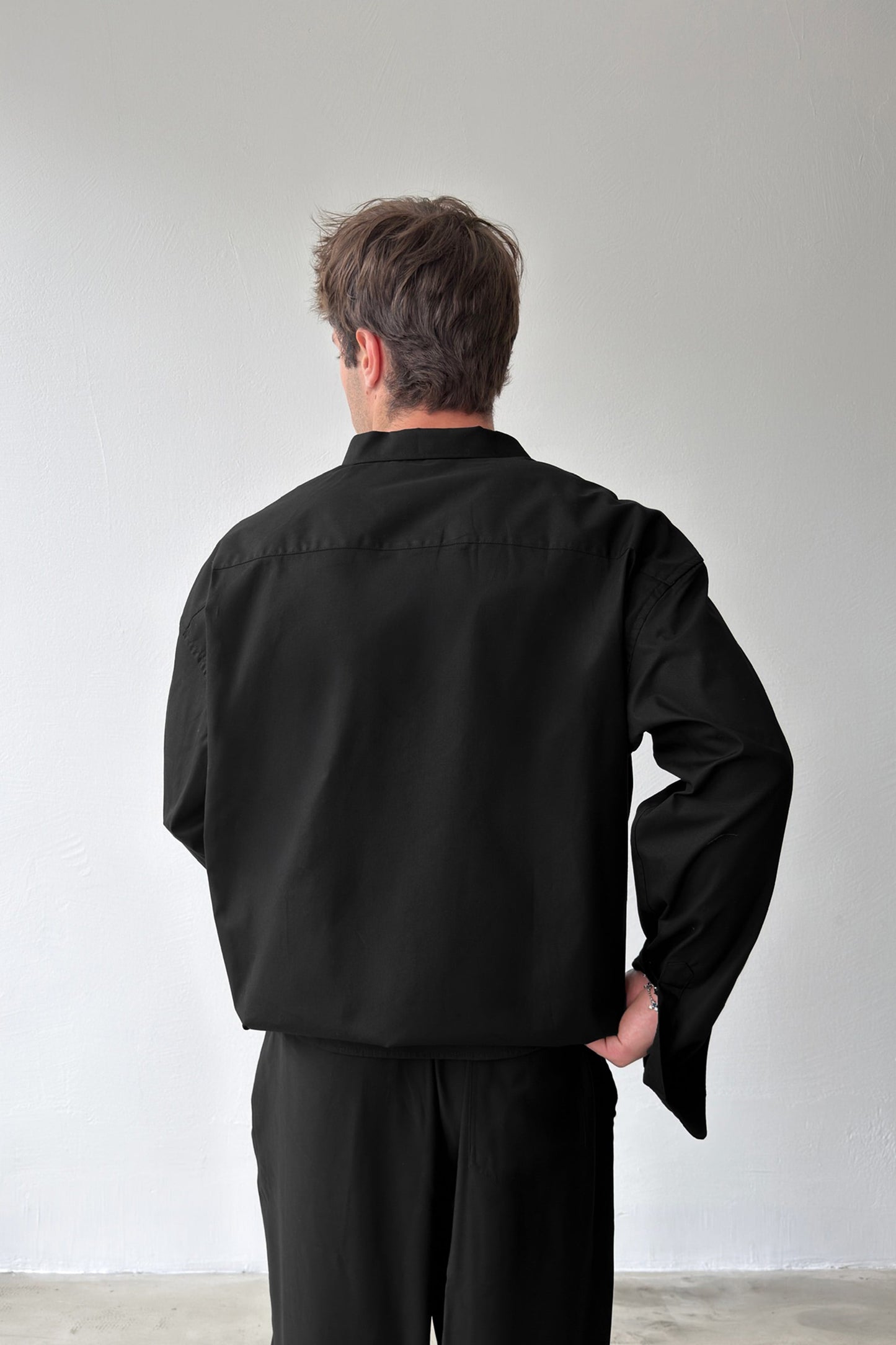 Basic Black Poplin Oversize Shirt