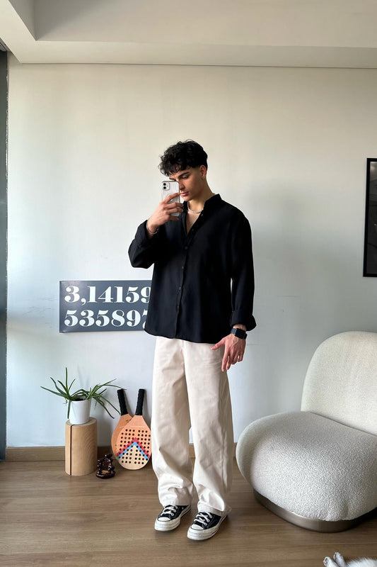 Chill Cozy Relax Fit Shirt Black