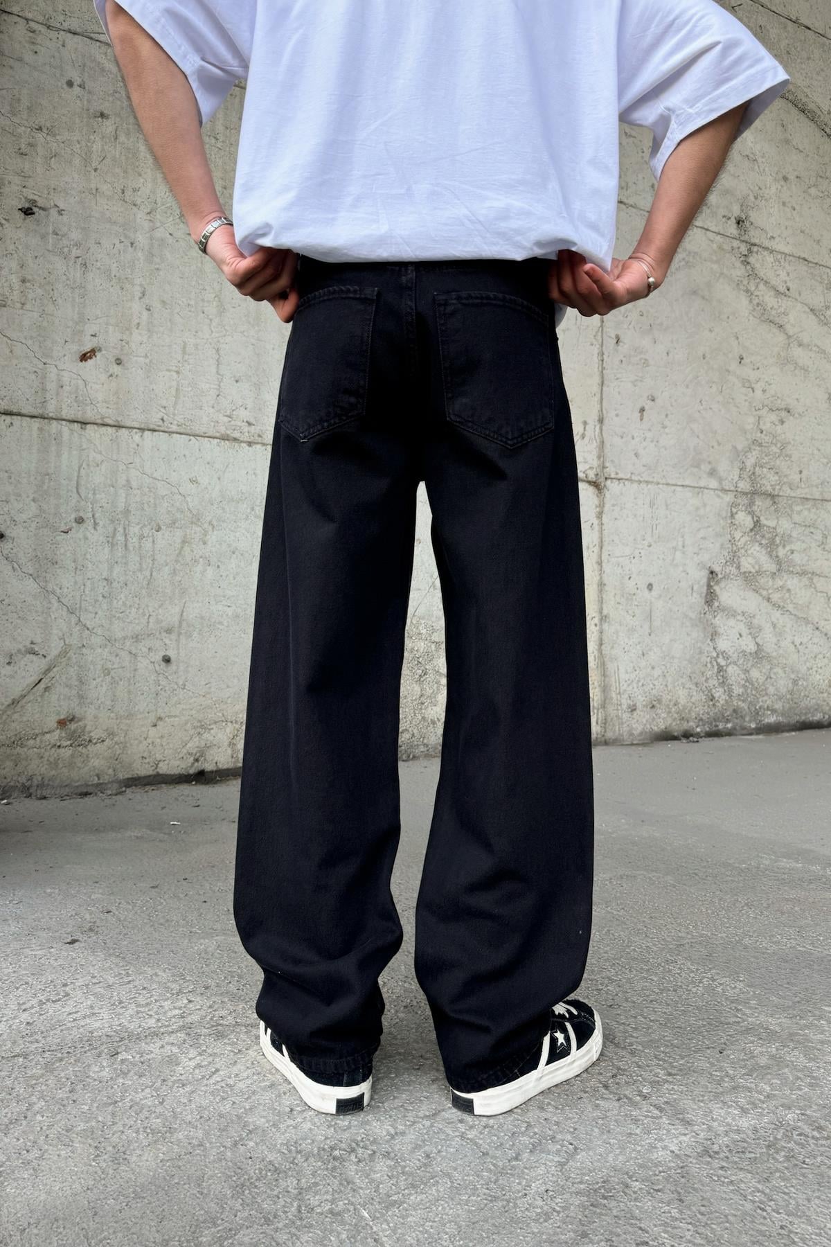 Basic Washed Regular Jeans Black
