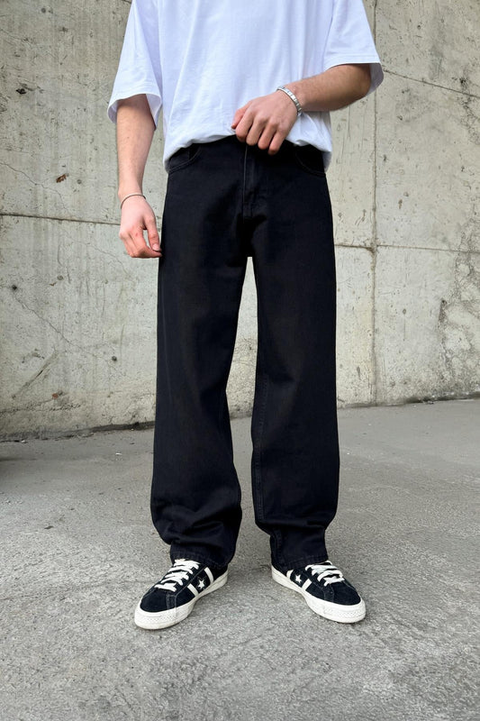 Basic Washed Regular Jeans Black