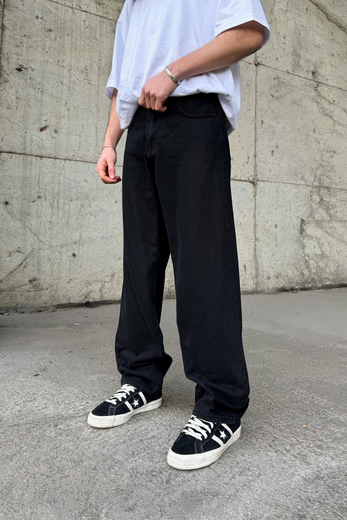 Basic Washed Regular Jeans Black