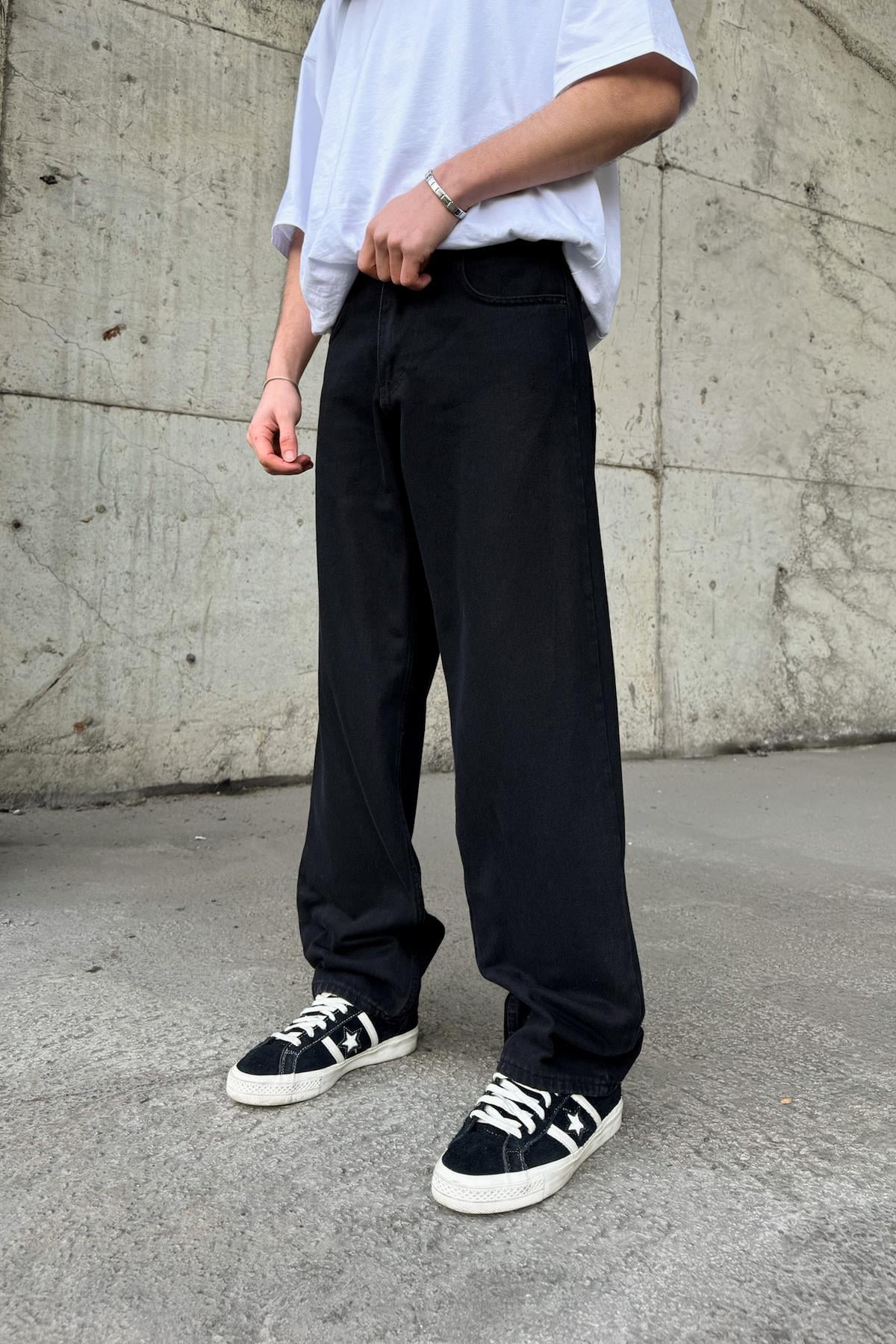 Basic Washed Regular Jeans Black