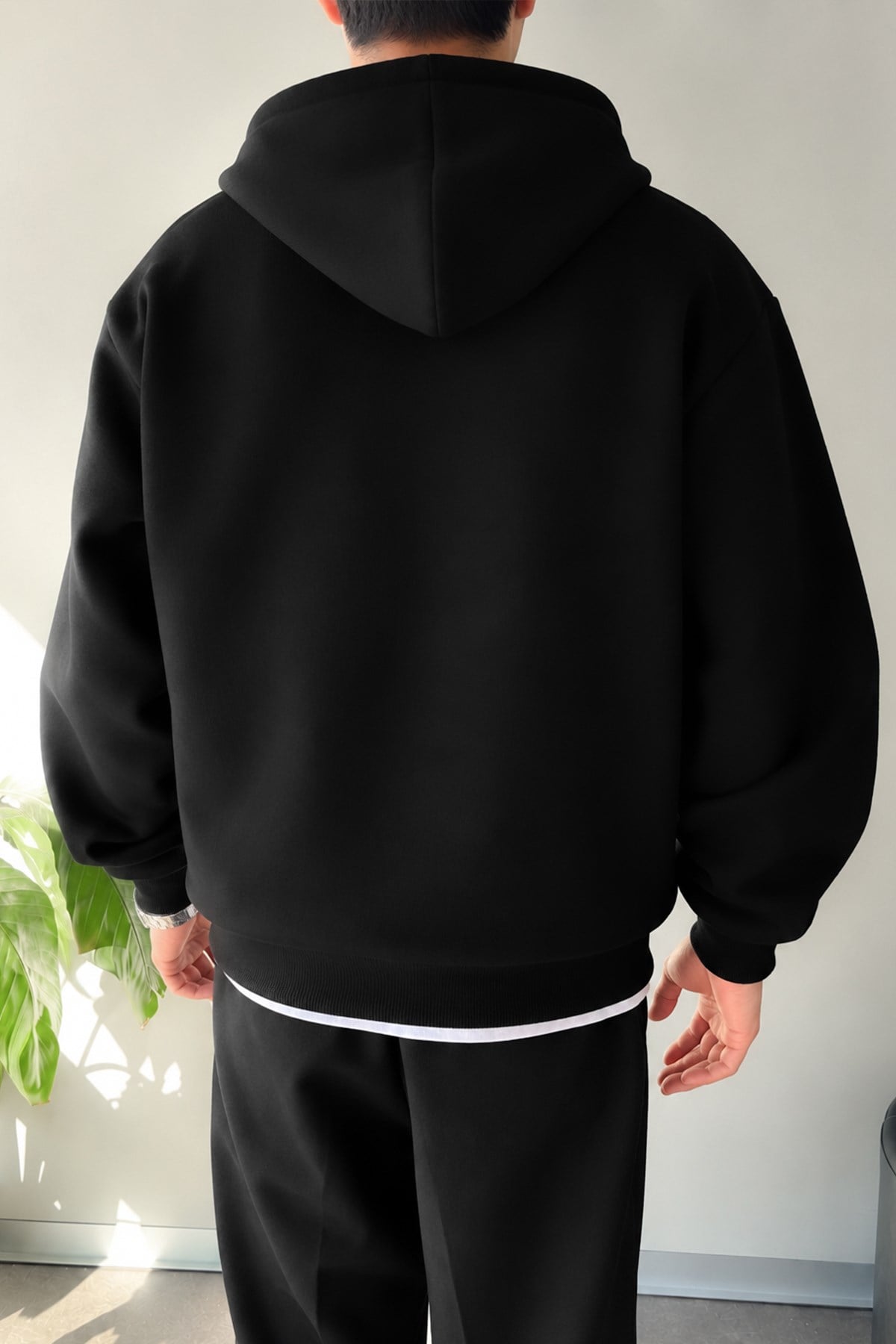 Basic Zip Hoodie Black
