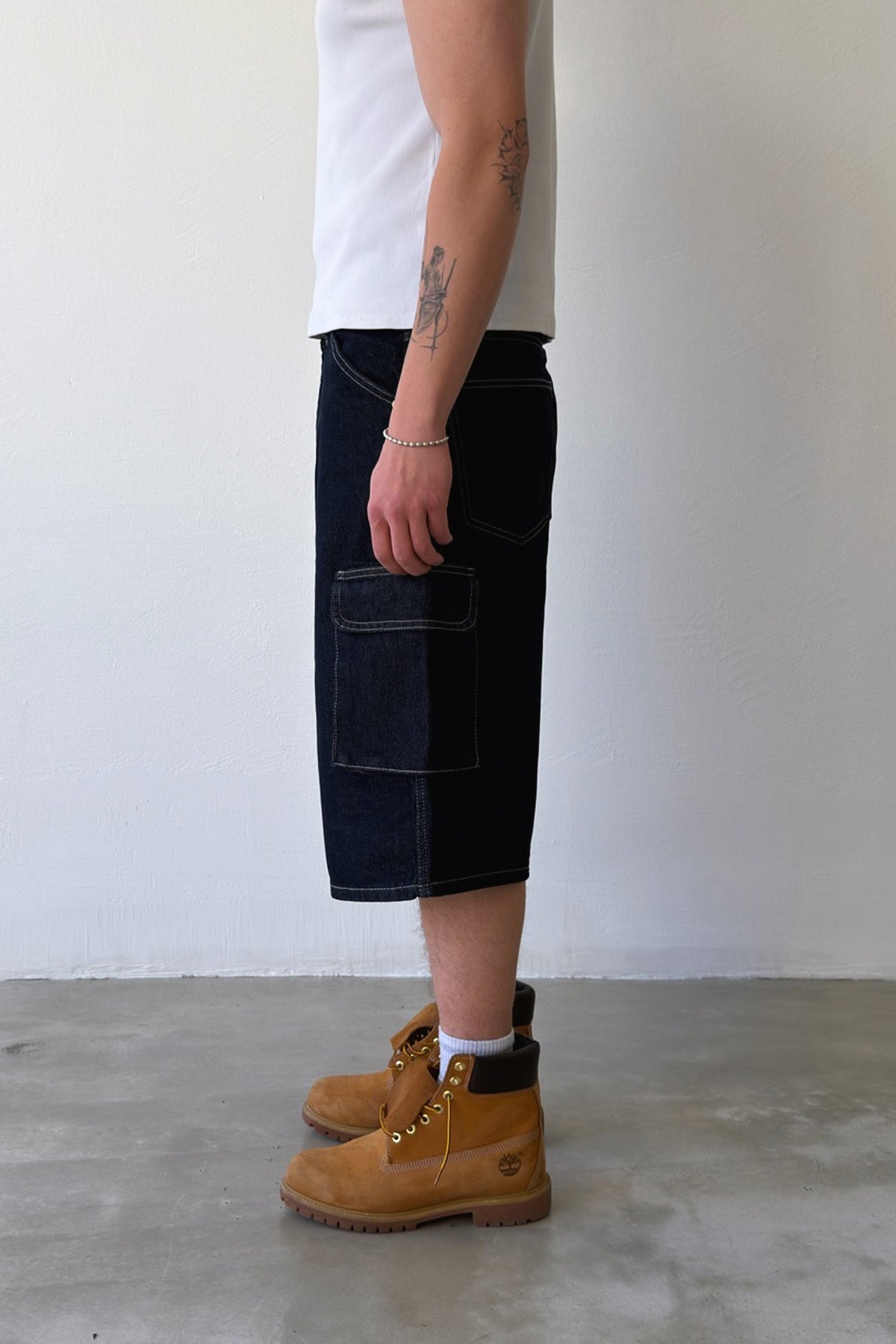 Jorts Navy Blue Cargo Pocket Shoes with Belt