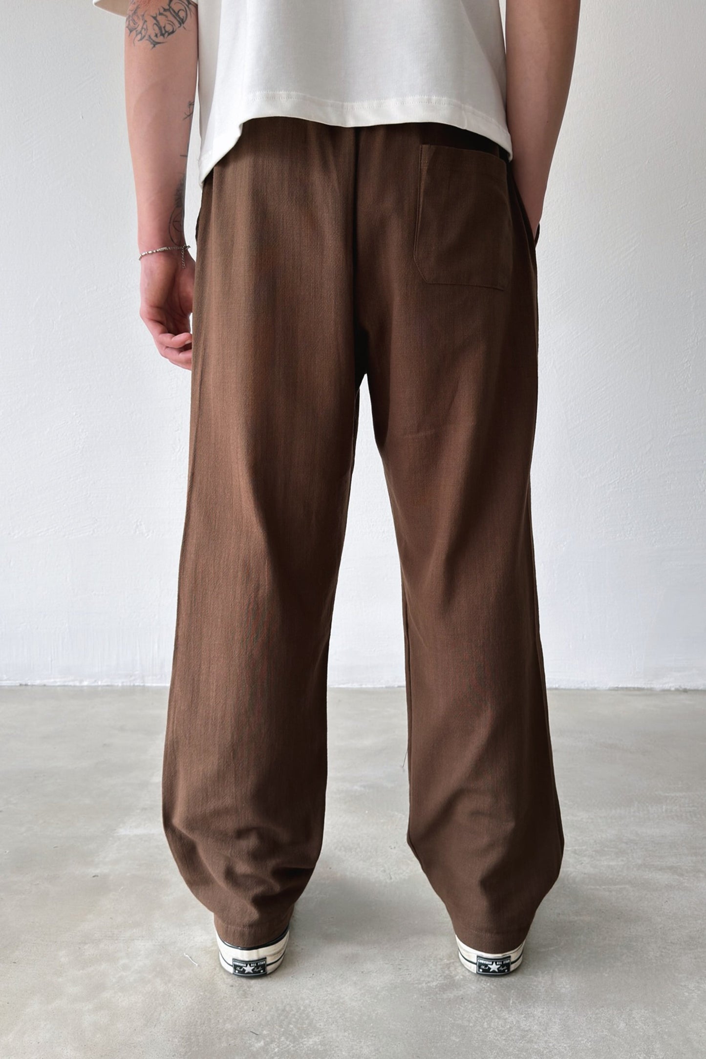 Linen Trousers with Elastic Waistband