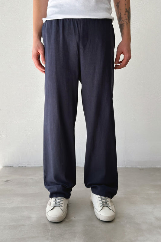 Linen Trousers with Elastic Waistband