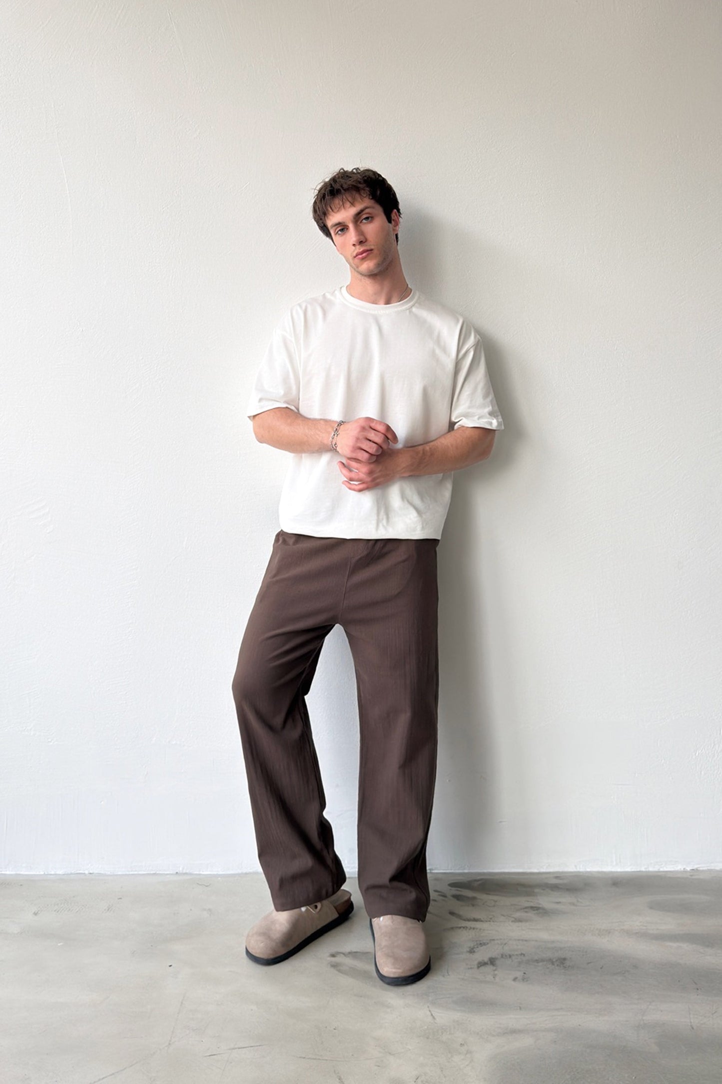 Linen Trousers with Elastic Waistband