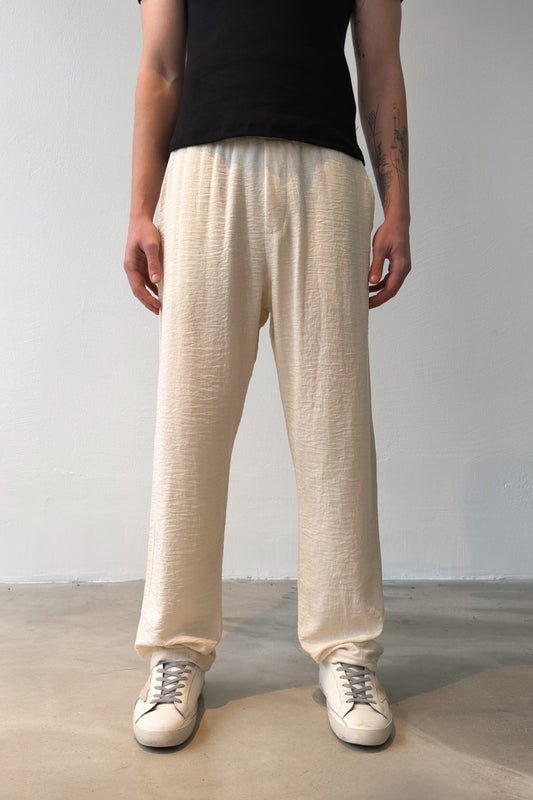 Linen Trousers with Elastic Waistband
