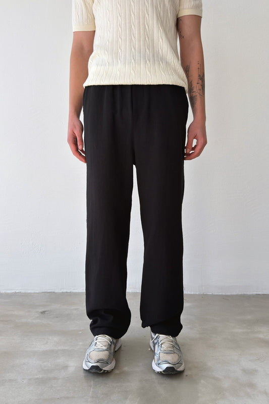 Linen Trousers with Elastic Waistband