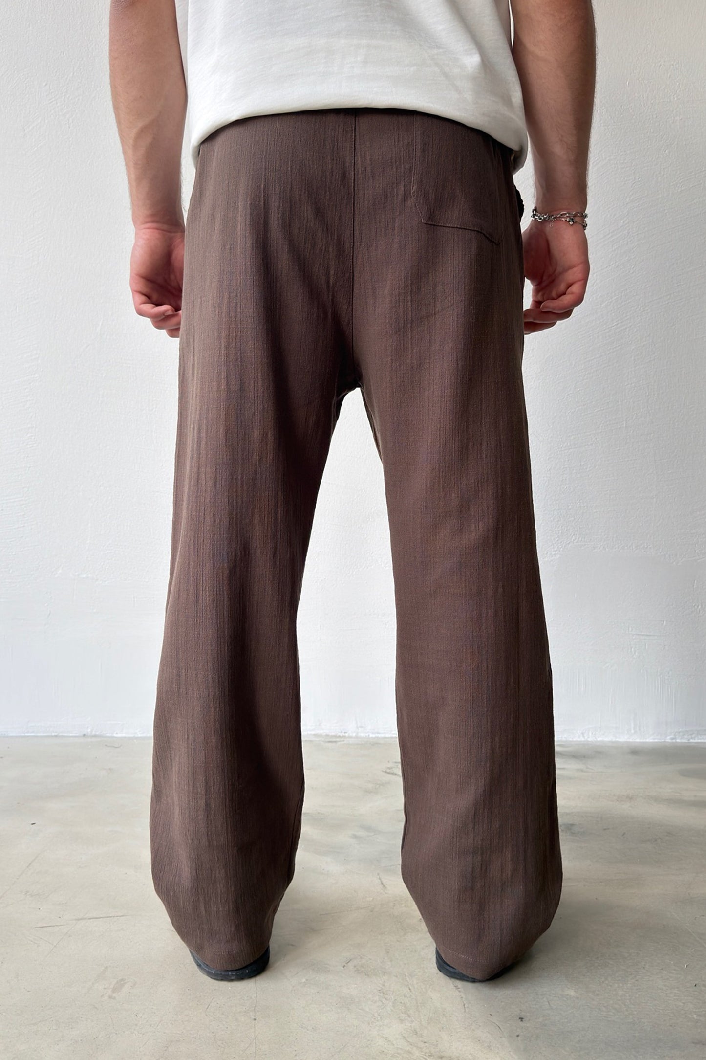 Linen Trousers with Elastic Waistband