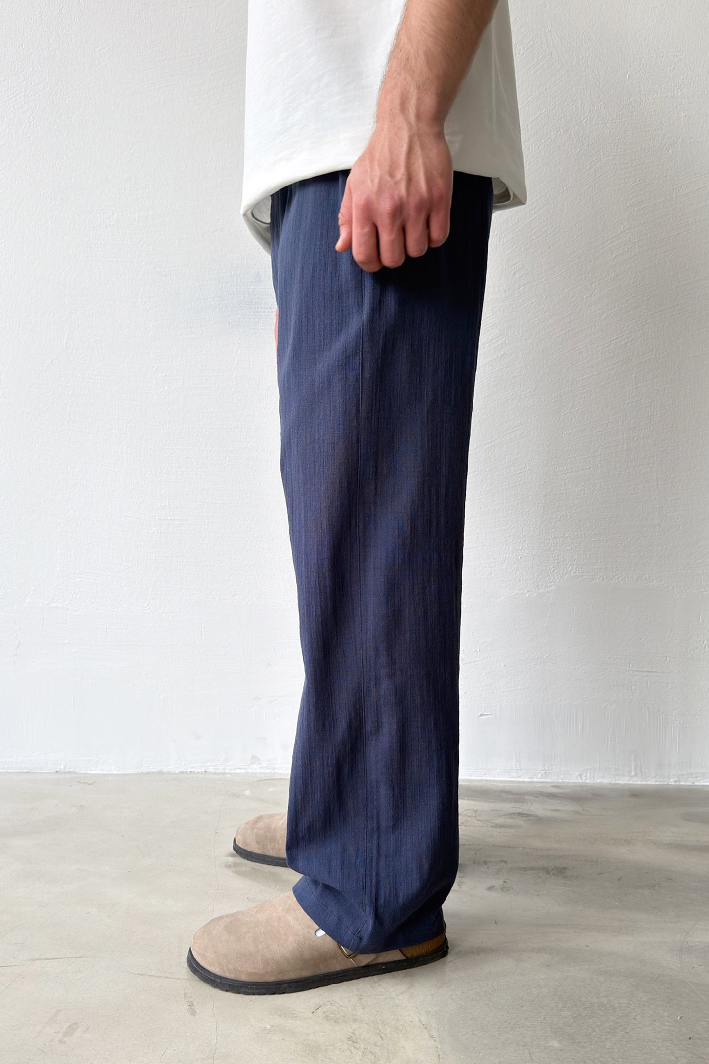 Linen Trousers with Elastic Waistband