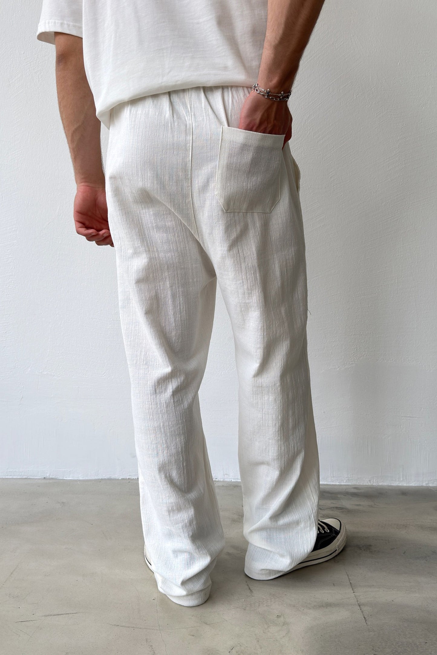 Linen Trousers with Elastic Waistband