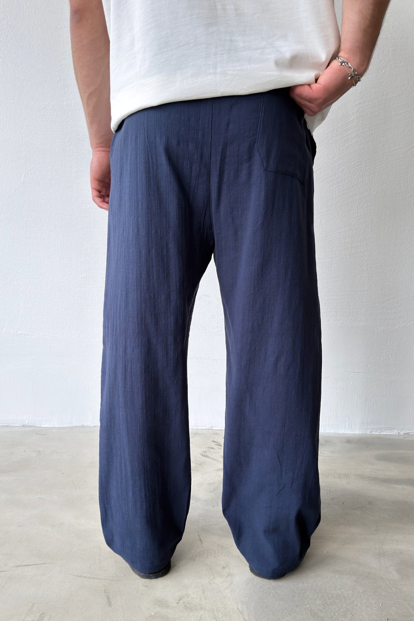 Linen Trousers with Elastic Waistband