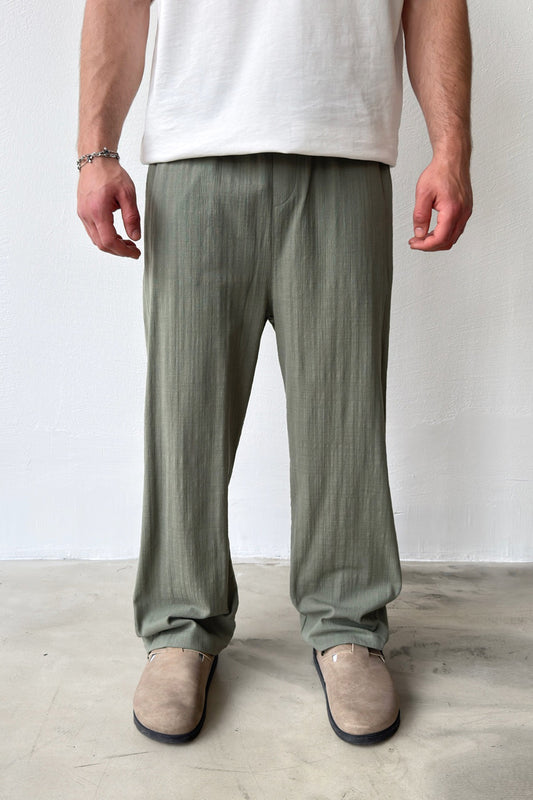 Linen Trousers with Elastic Waistband