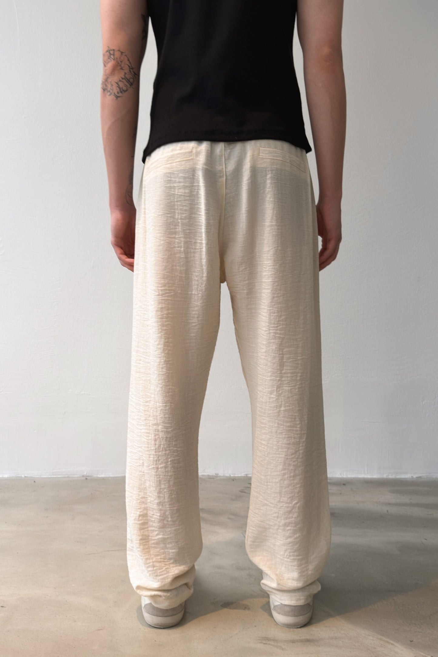 Linen Trousers with Elastic Waistband