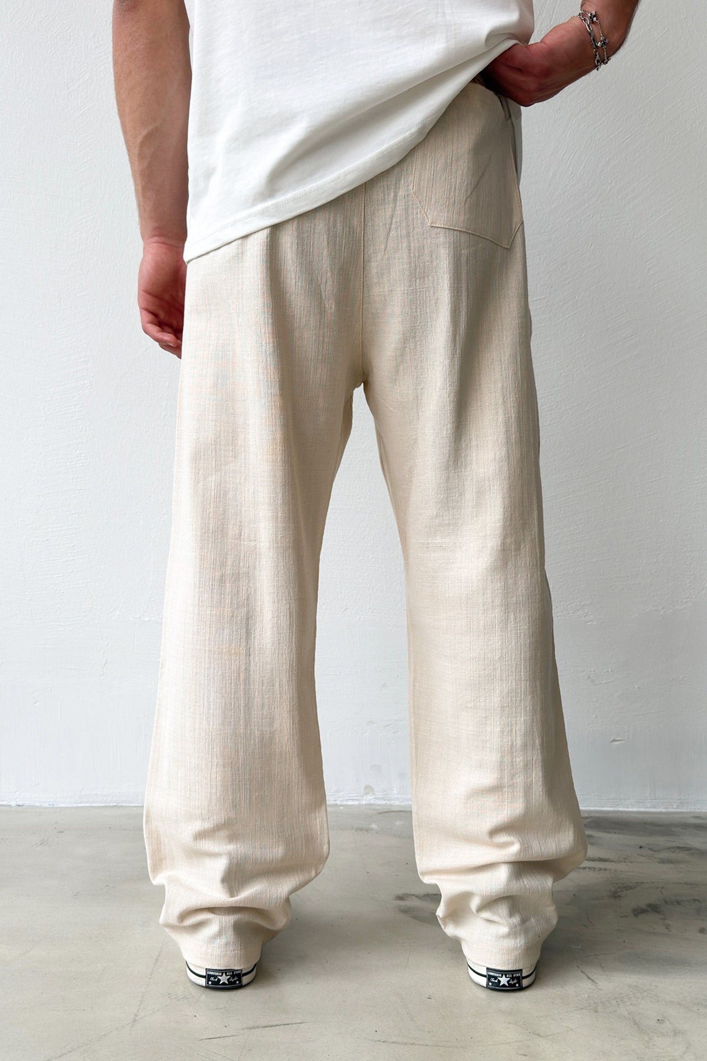 Linen Trousers with Elastic Waistband