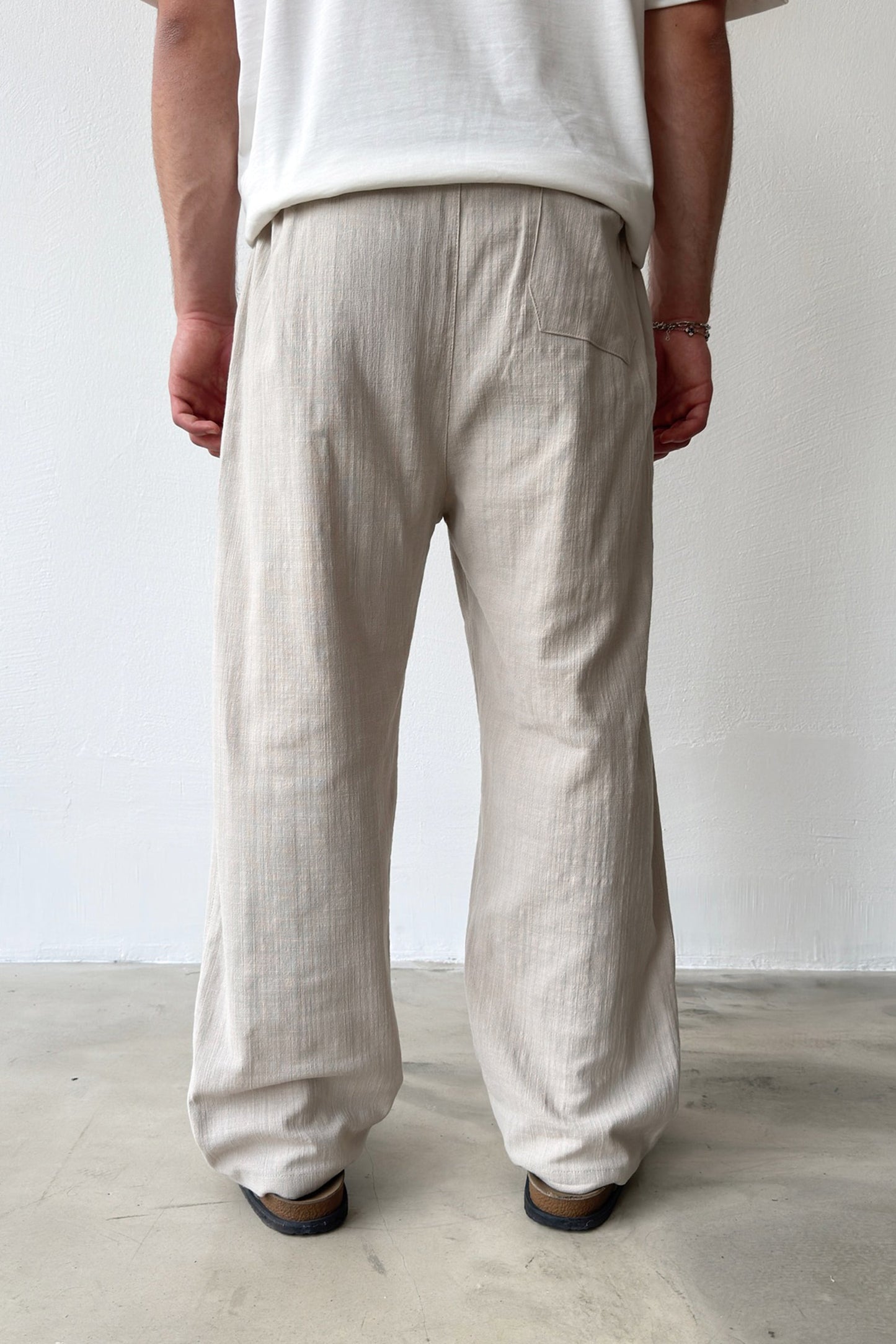 Linen Trousers with Elastic Waistband