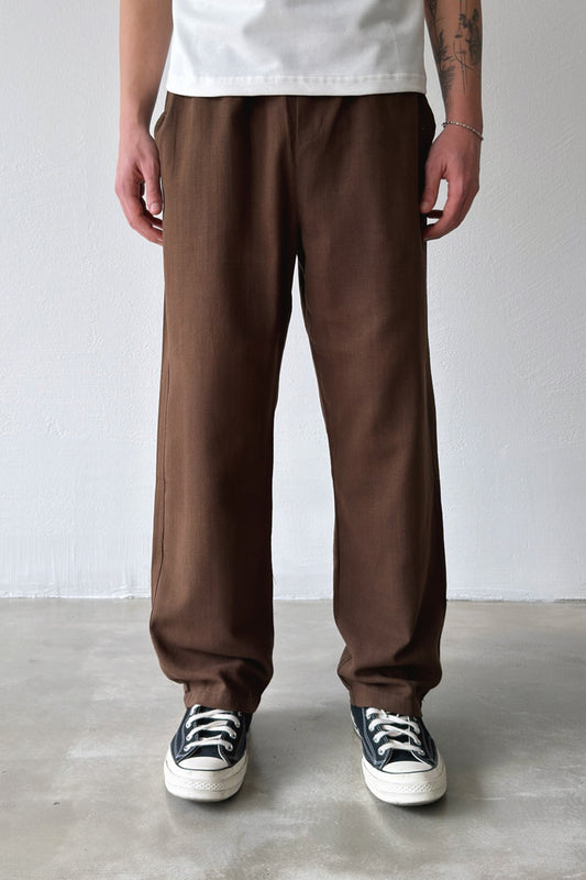 Linen Trousers with Elastic Waistband