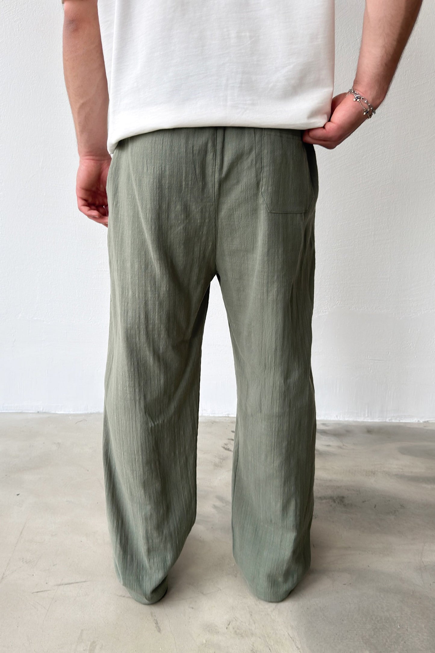 Linen Trousers with Elastic Waistband