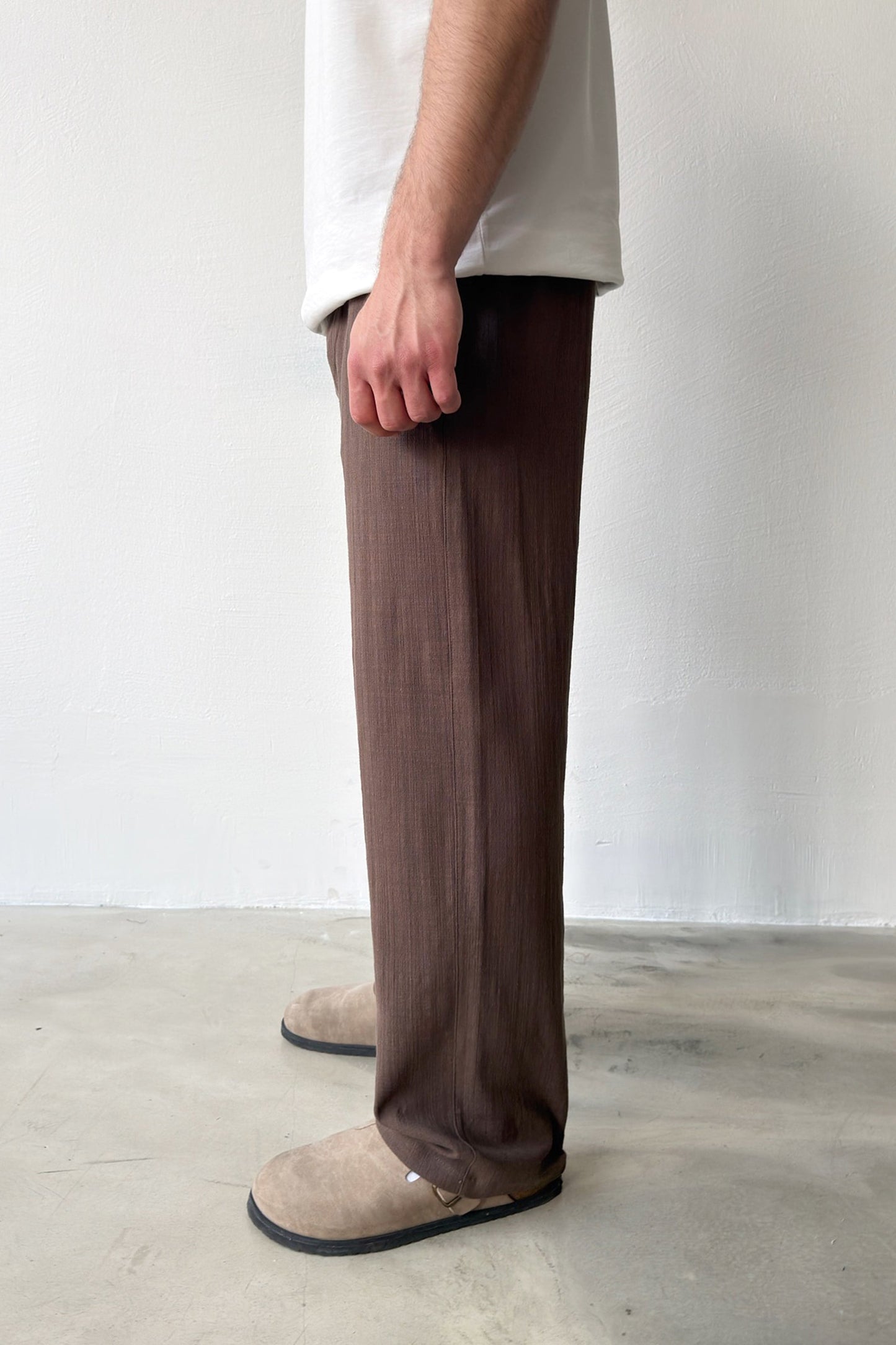 Linen Trousers with Elastic Waistband