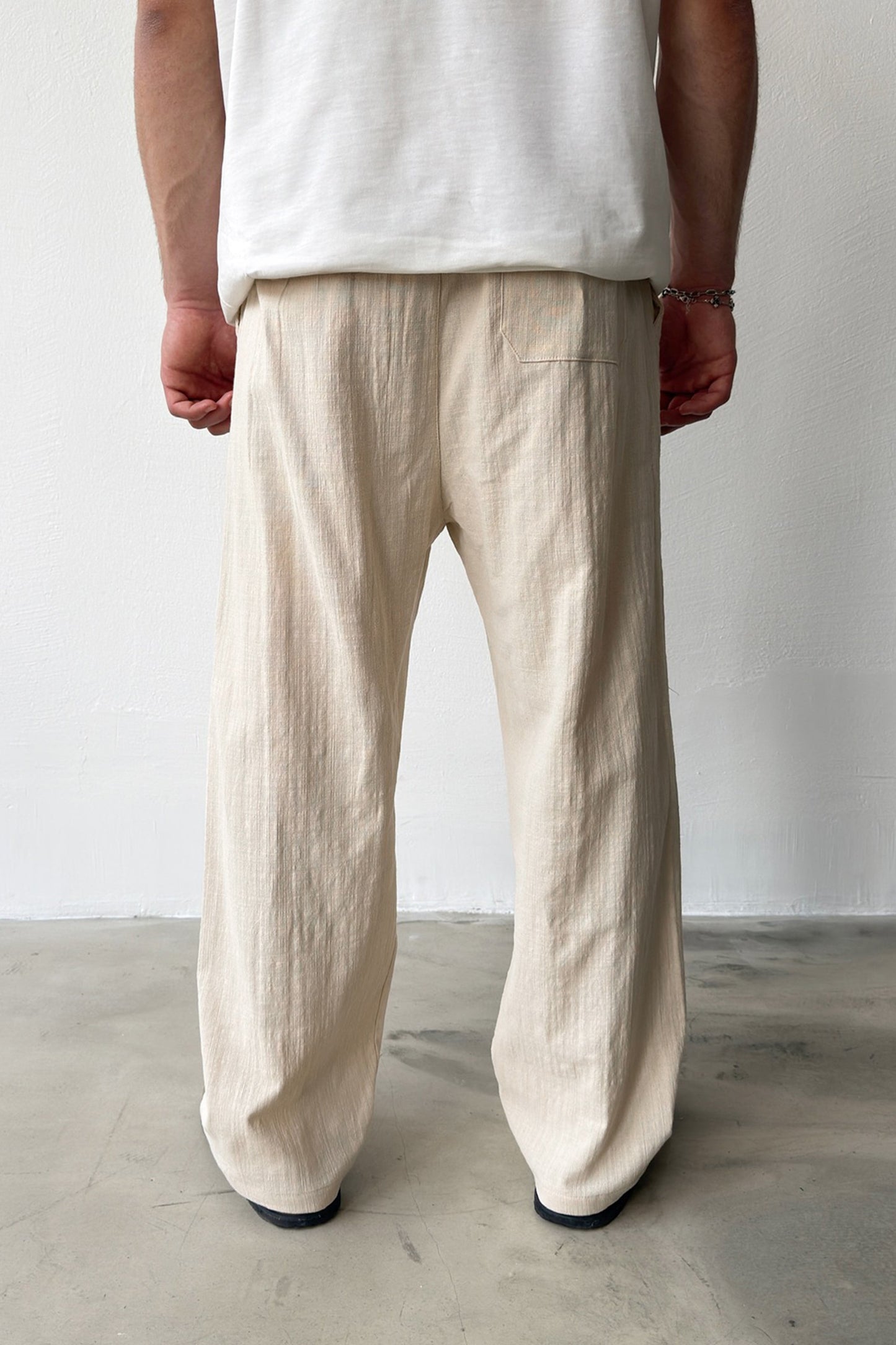 Linen Trousers with Elastic Waistband