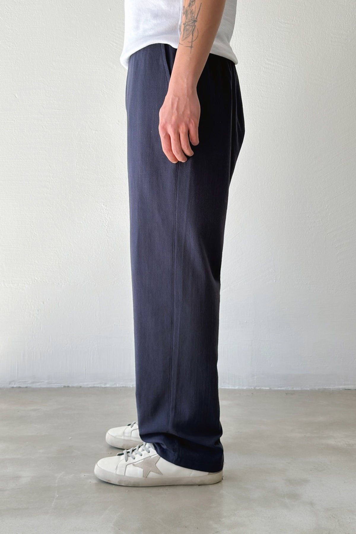 Linen Trousers with Elastic Waistband