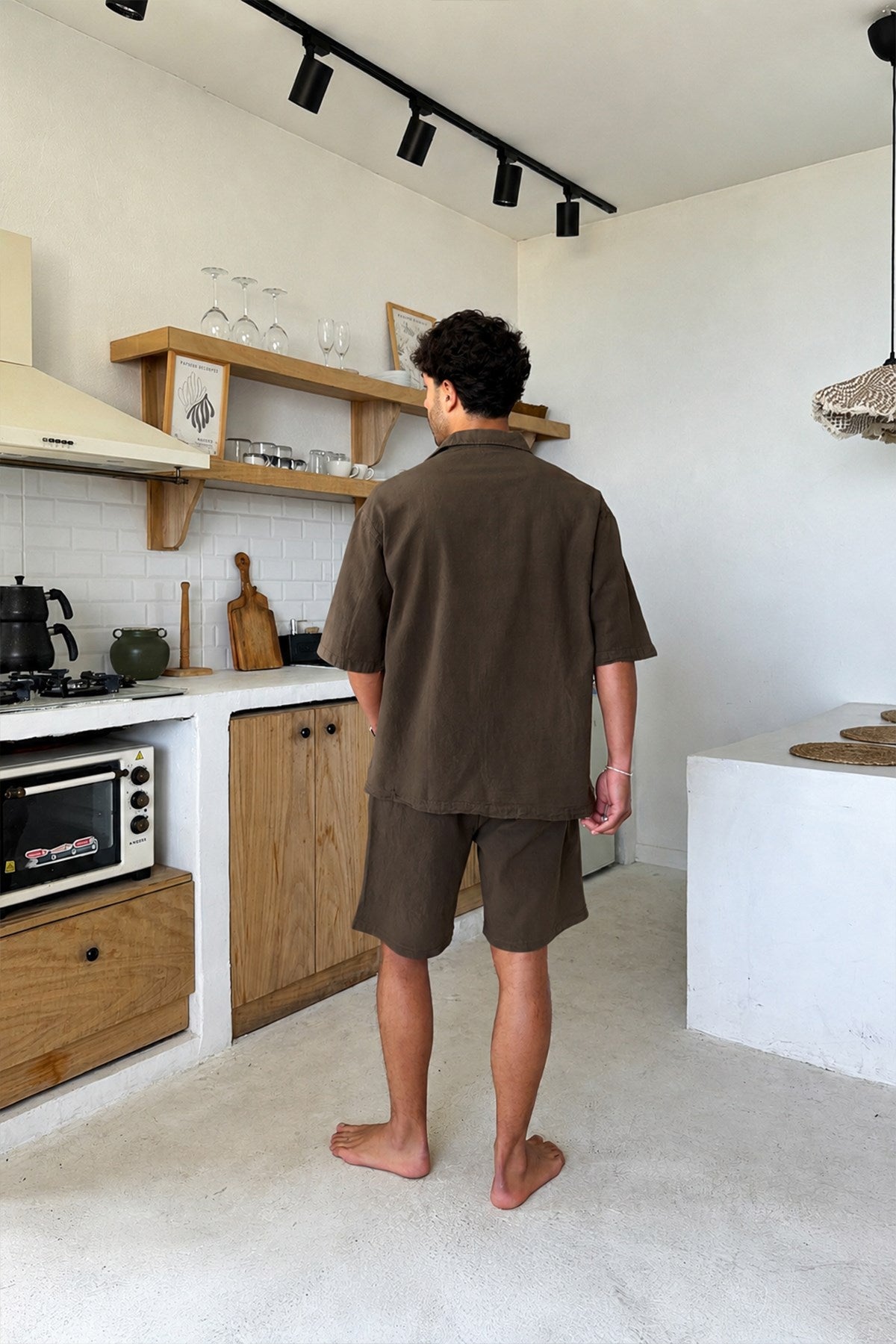 Linen Shorts with Elastic Waistband