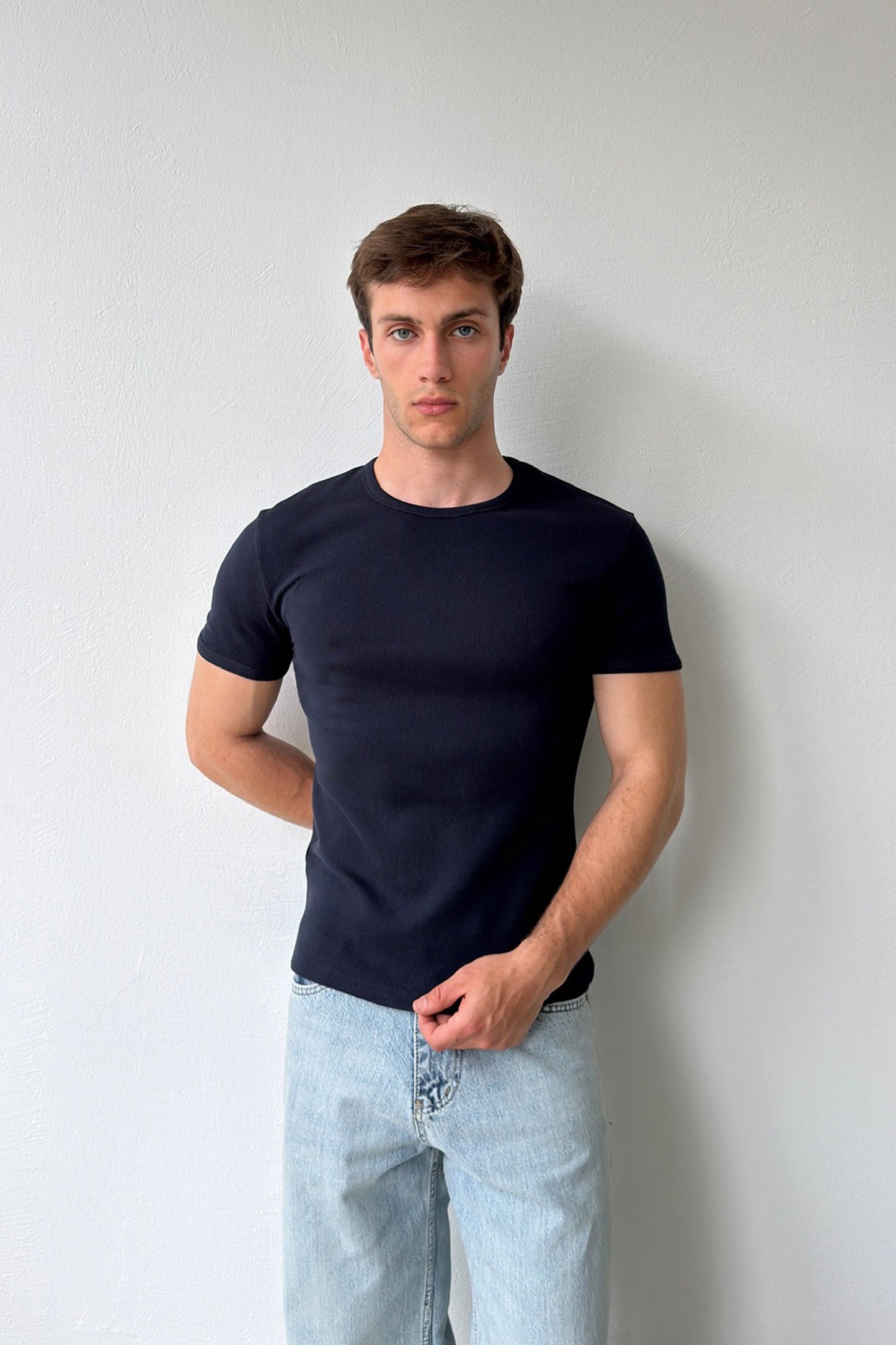 Crew Neck Ribbed T-shirt