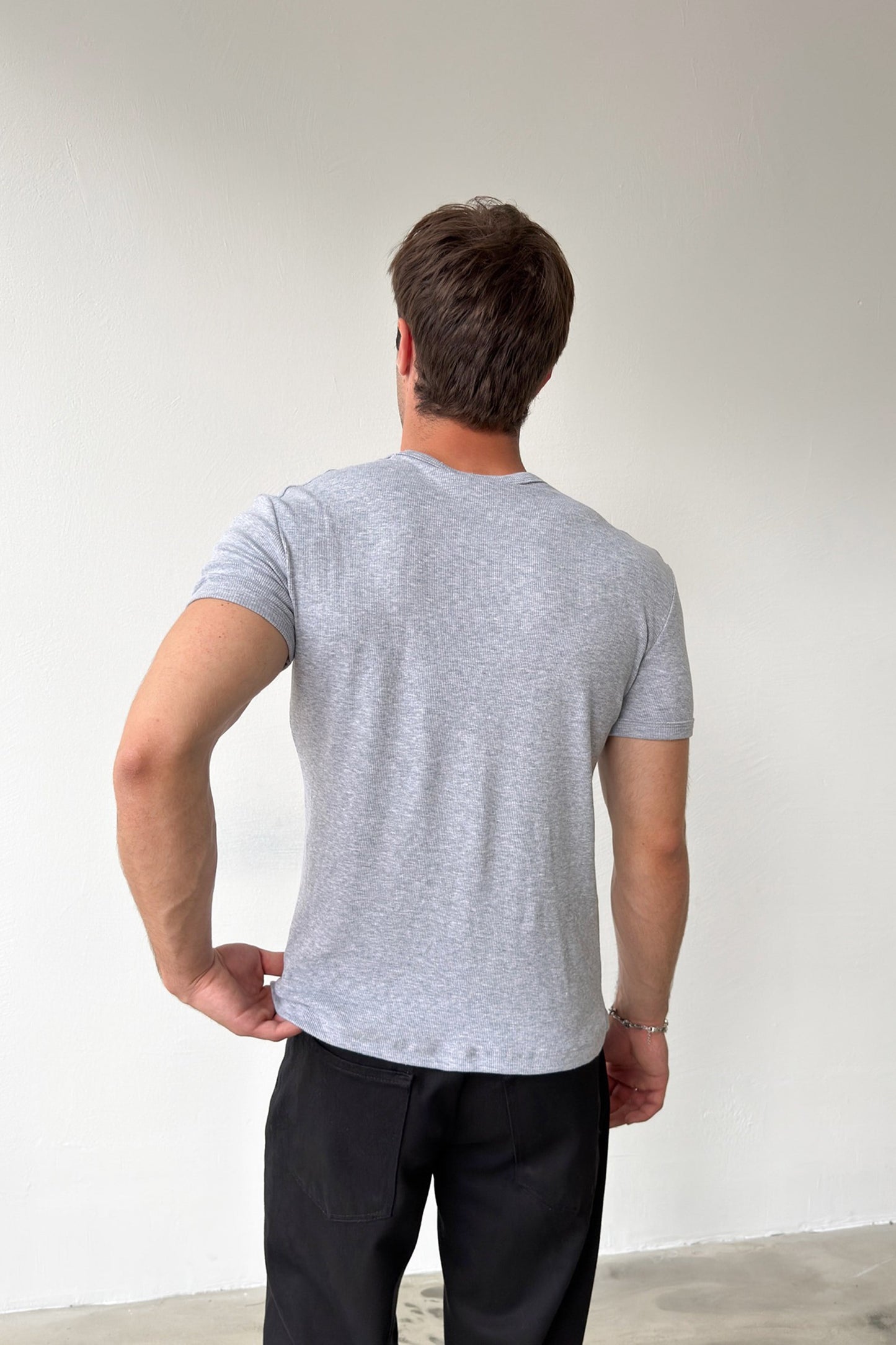 Crew Neck Ribbed T-shirt
