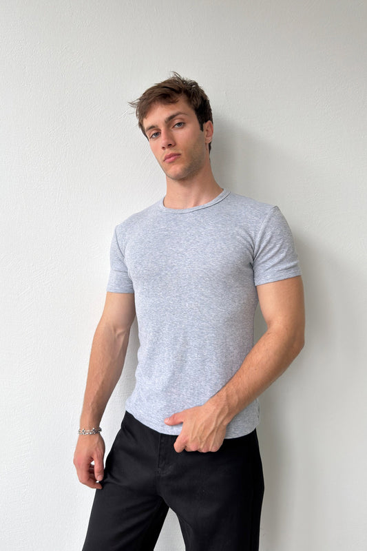Crew Neck Ribbed T-shirt