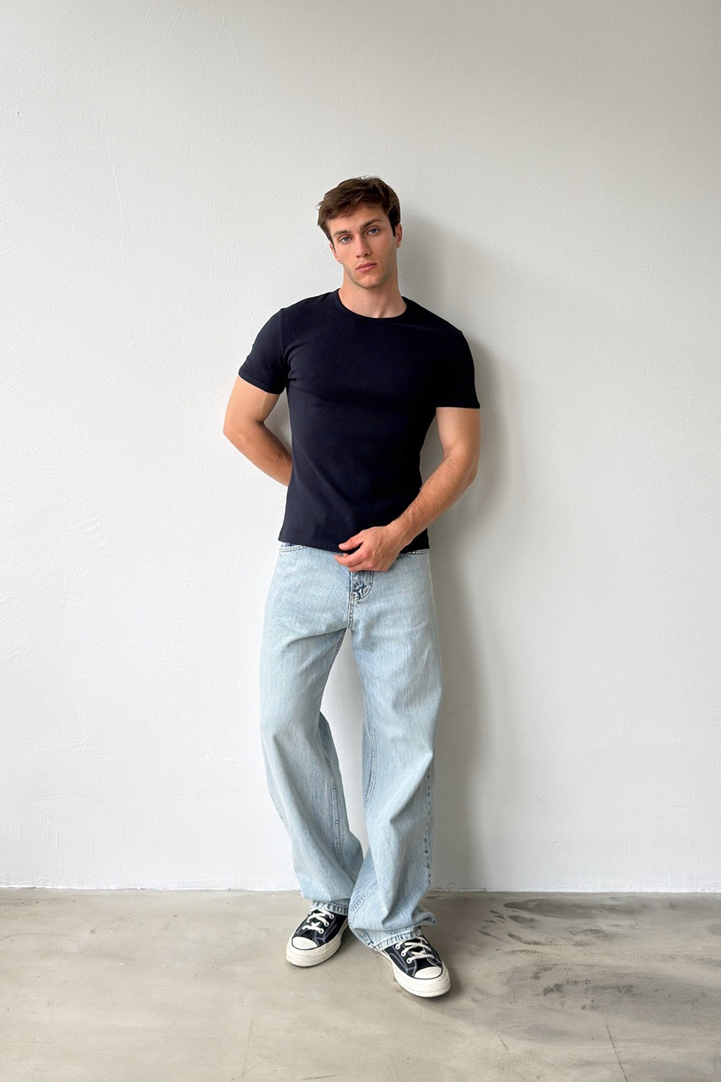 Crew Neck Ribbed T-shirt