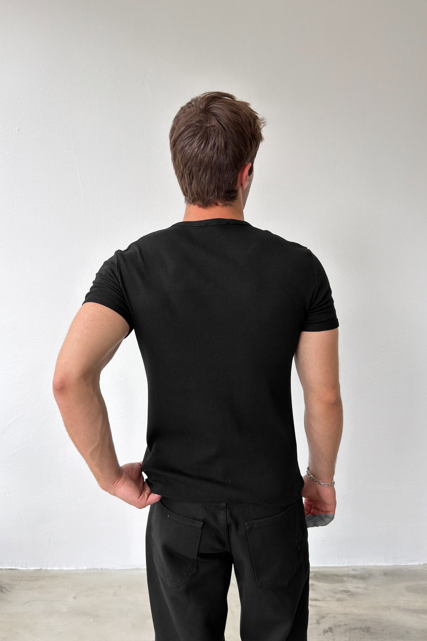 Crew Neck Ribbed T-shirt