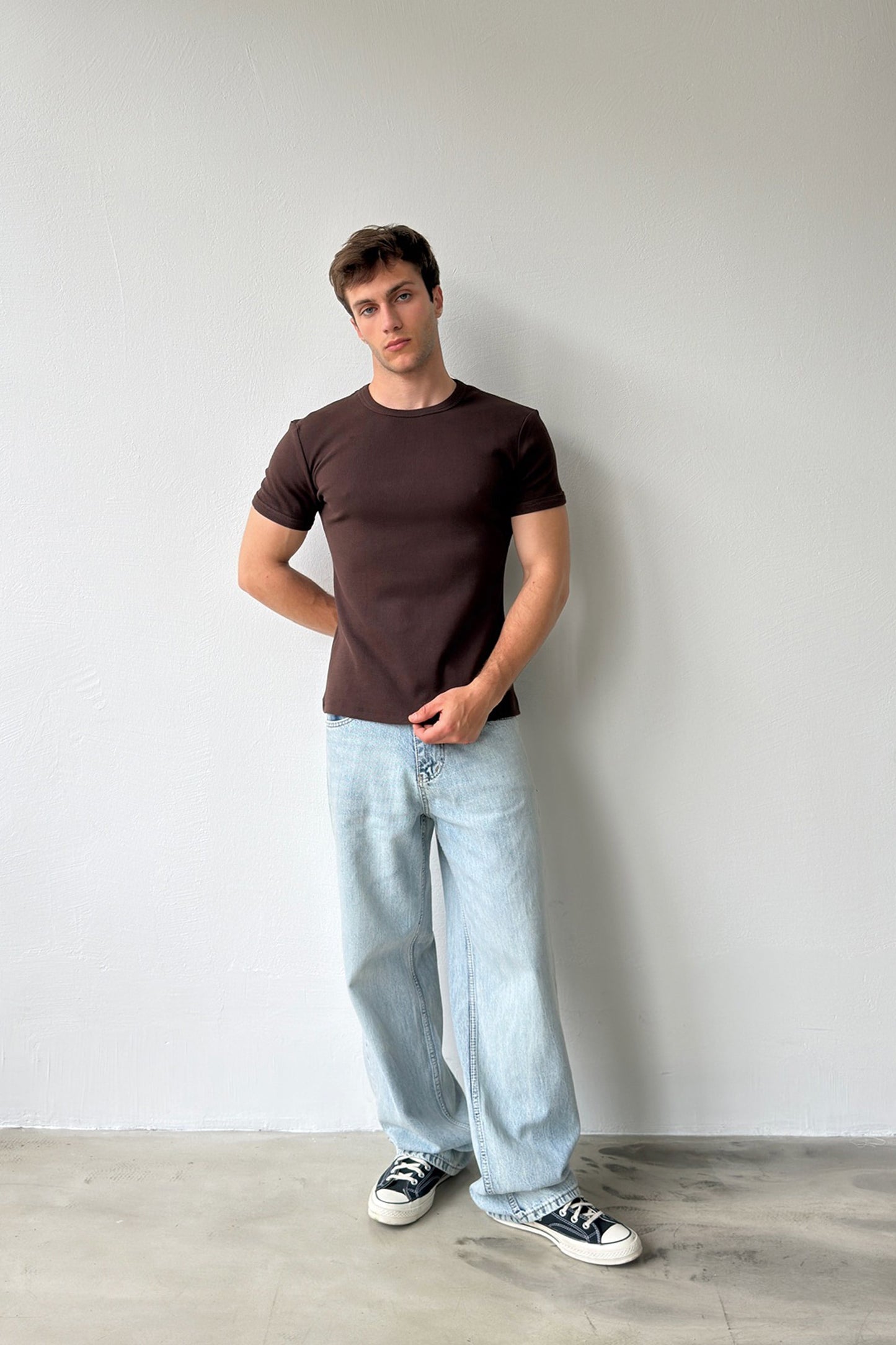 Crew Neck Ribbed T-shirt