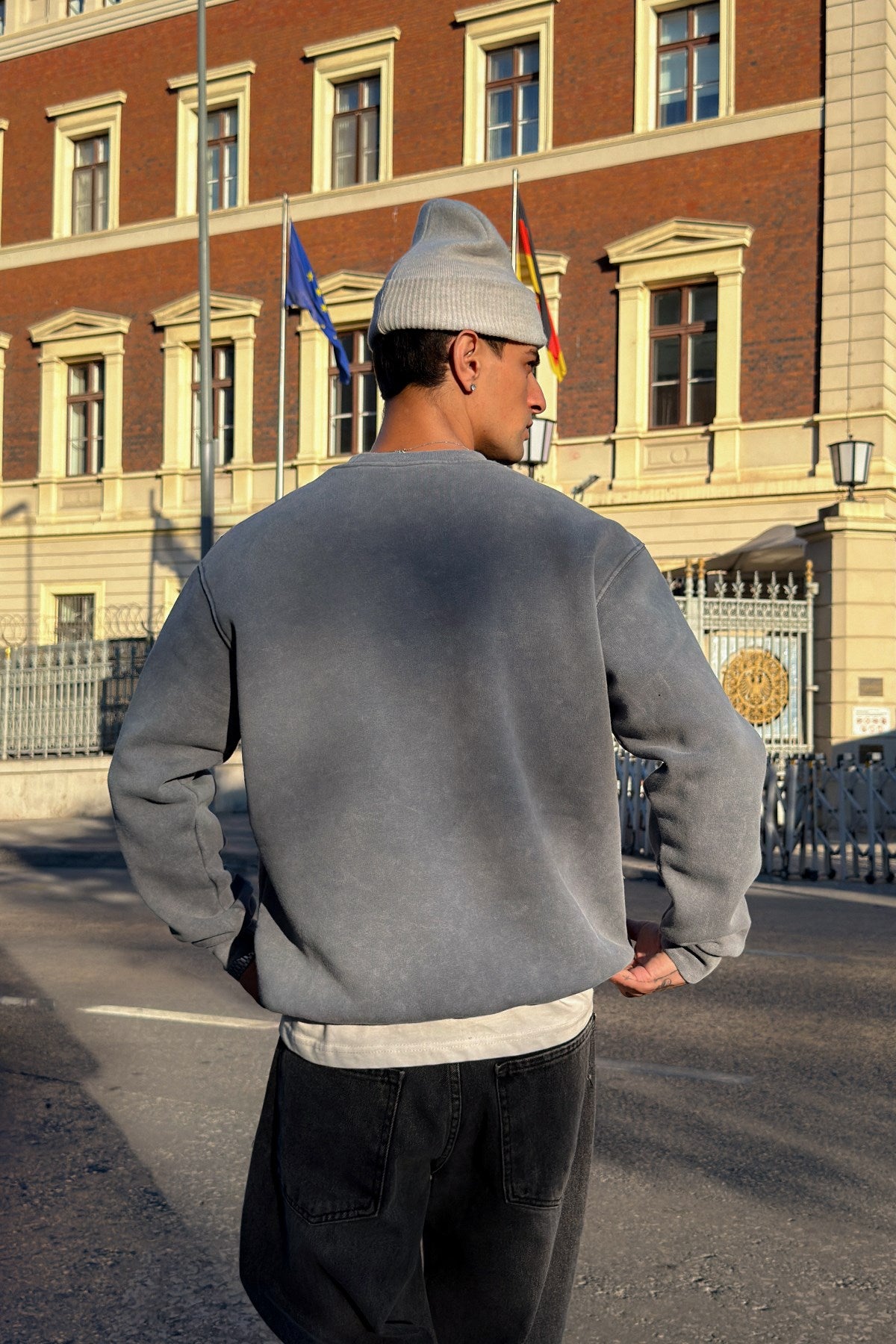 Concrete Washed Grey Crewneck