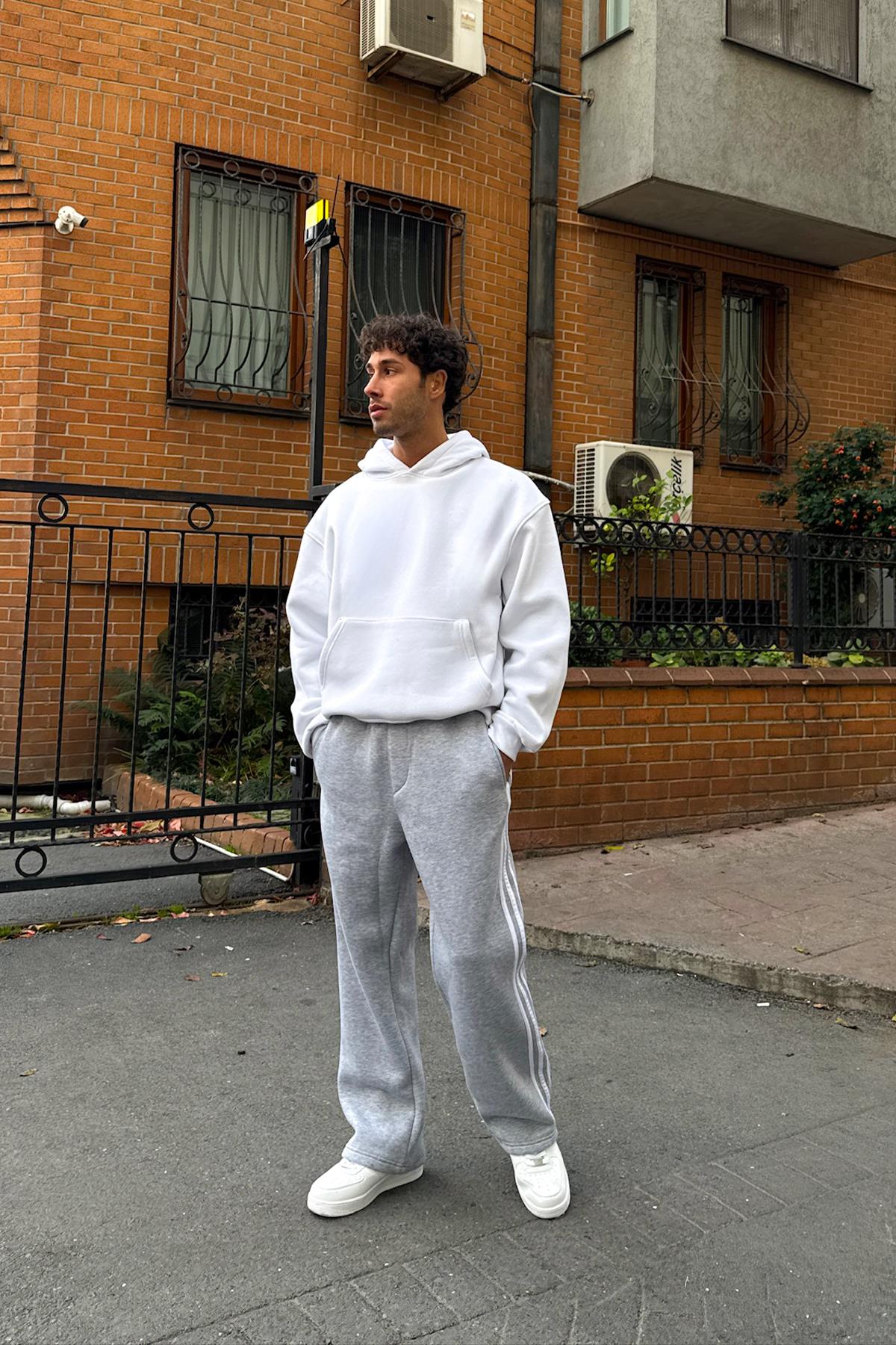 Piped Sweatpants Grey Melange