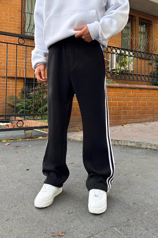 Piped Sweatpants Black