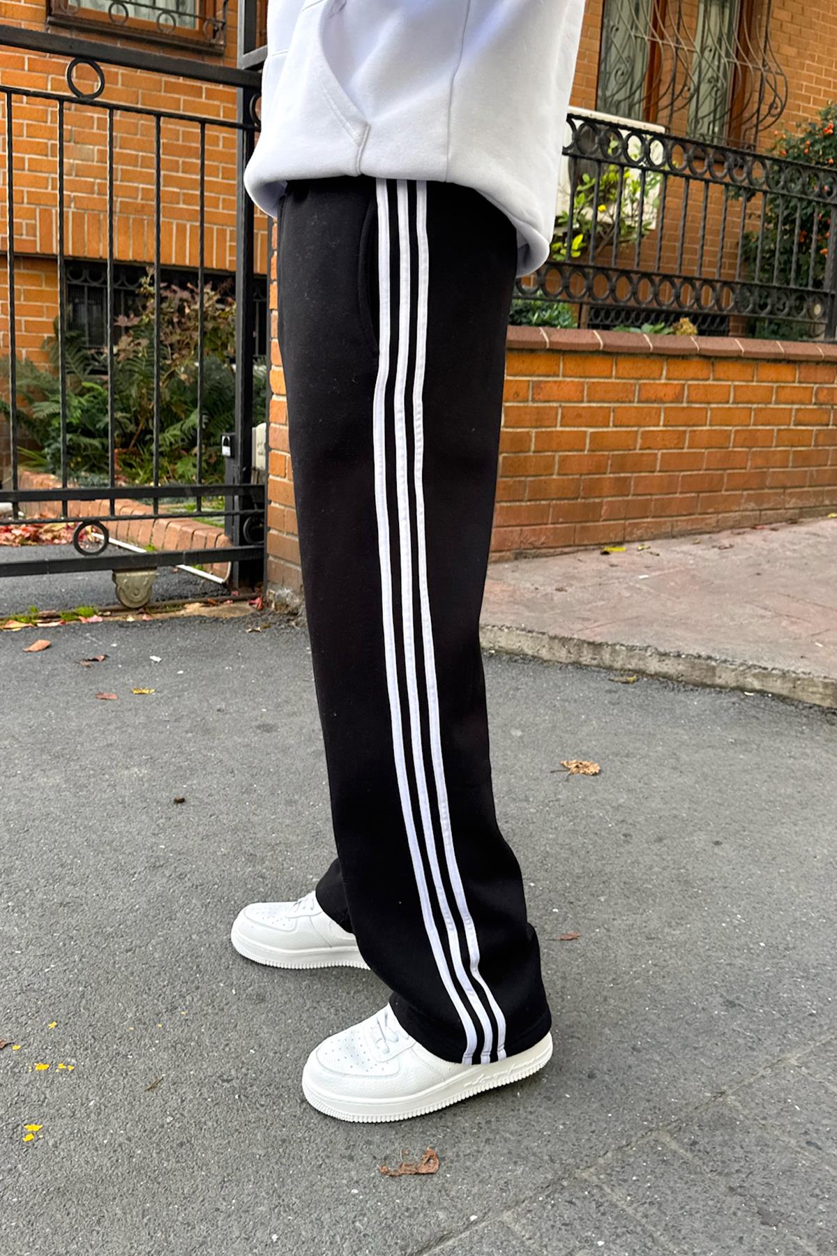 Piped Sweatpants Black