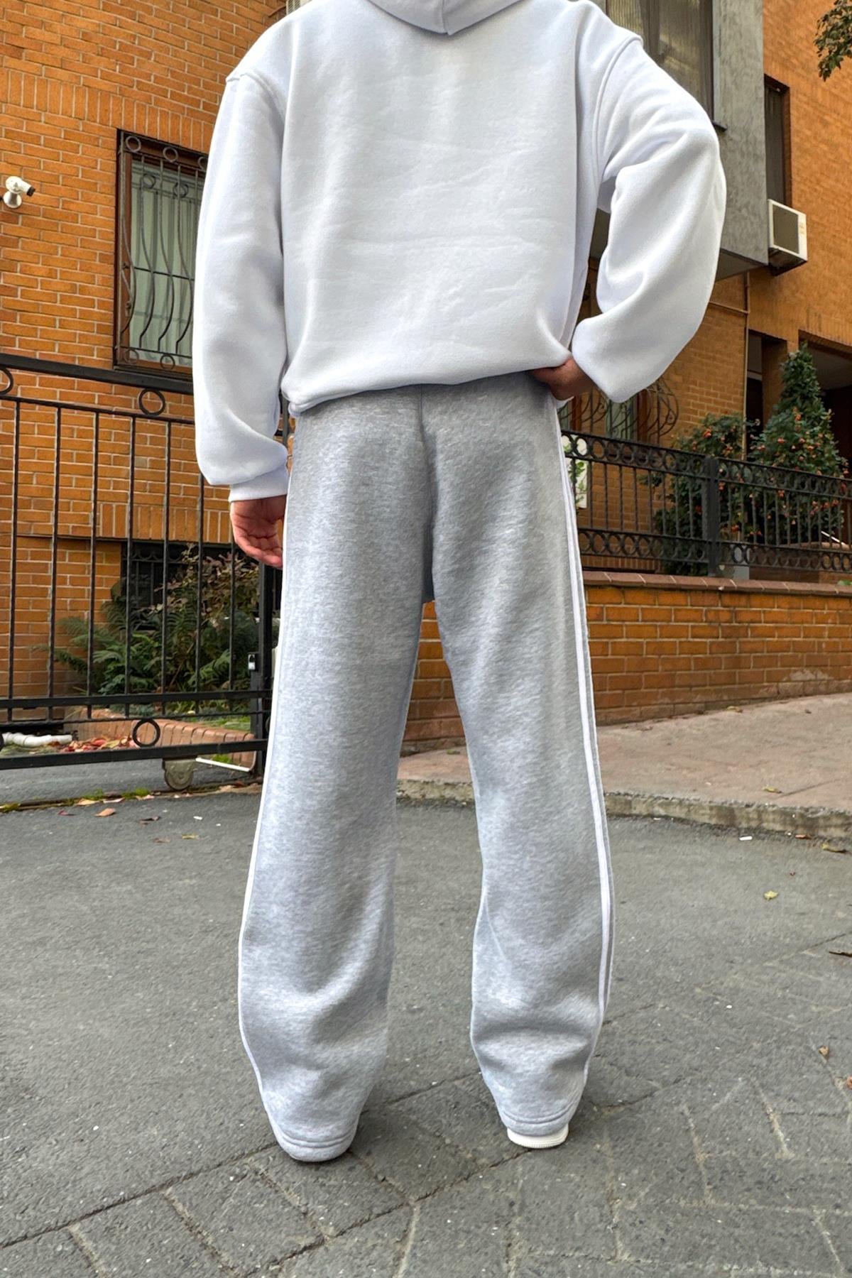 Piped Sweatpants Grey Melange
