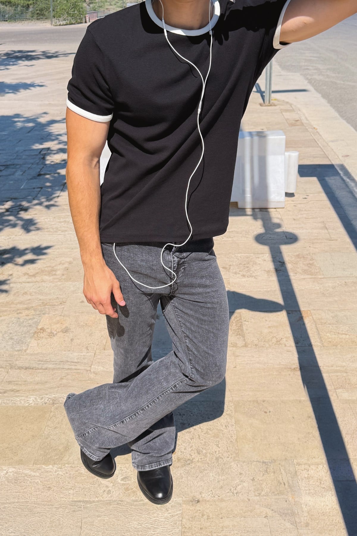 Black White Ringer Tee