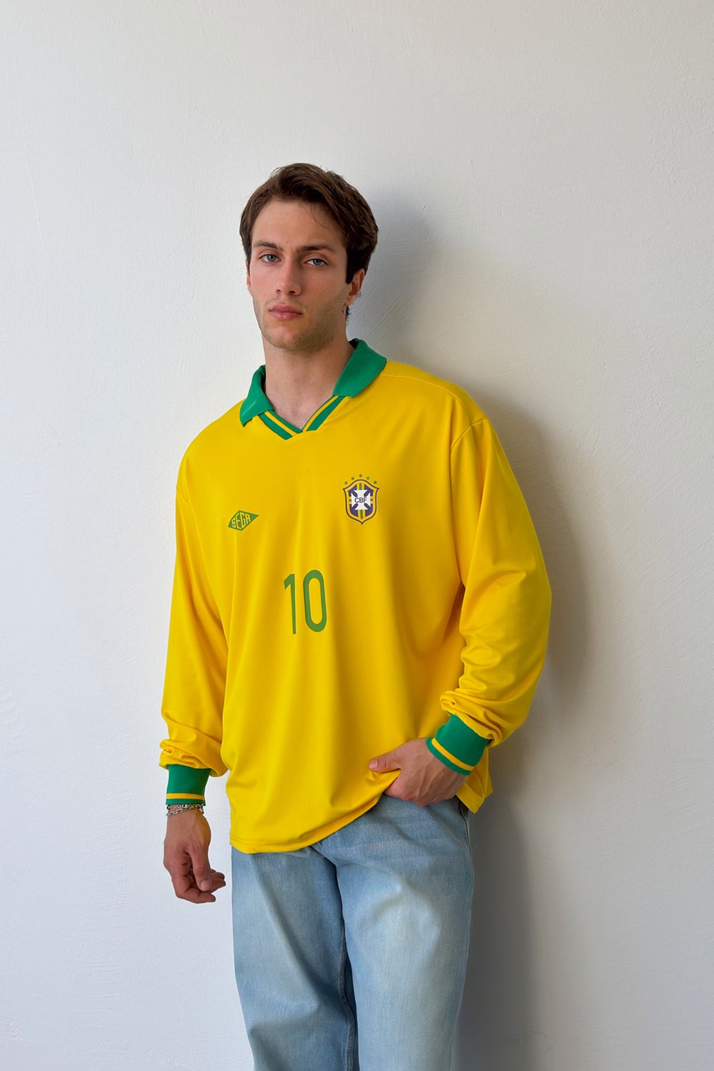 Brazil Logo Premium Oversize Long Sleeve Jersey